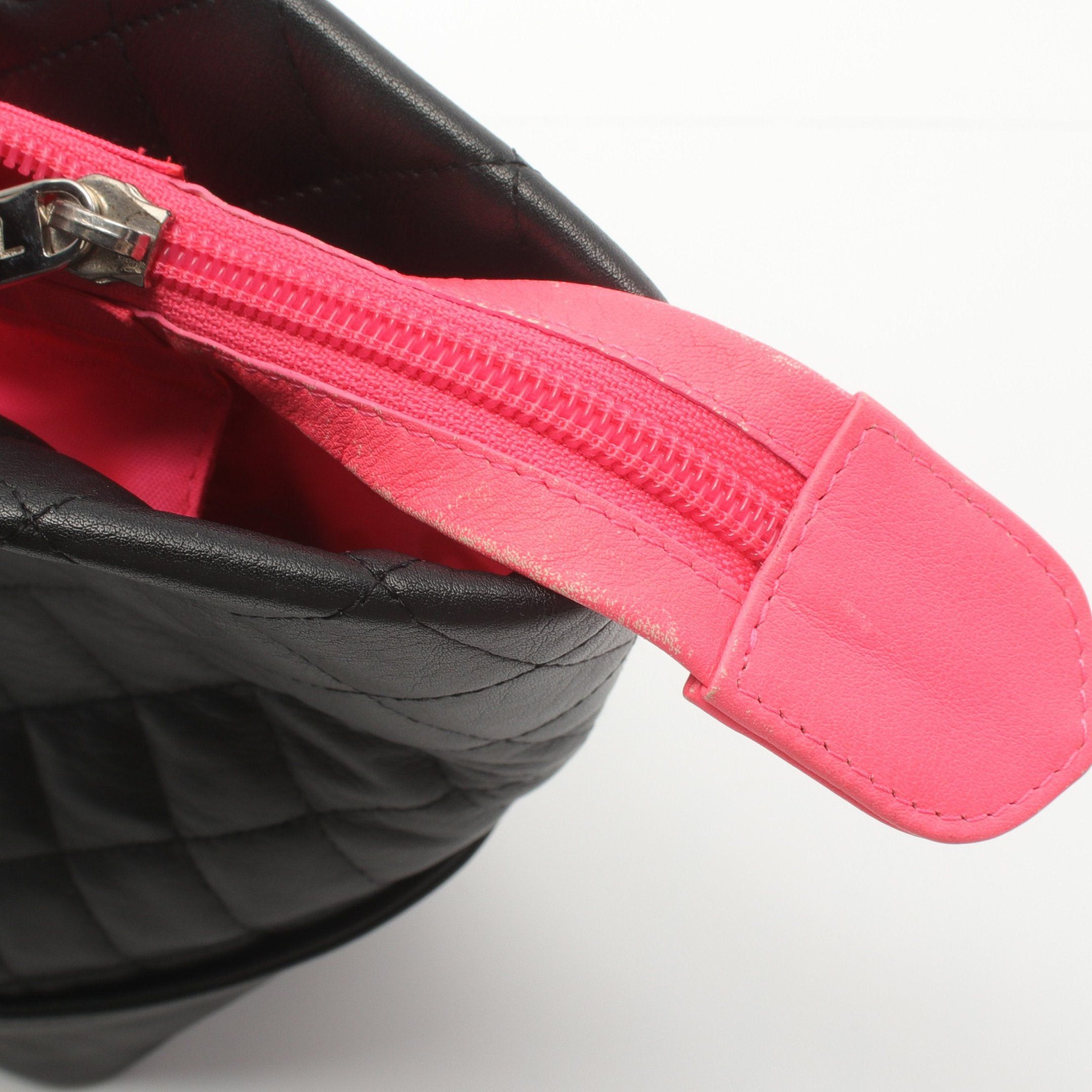 Chanel Chanel Cambon Line Medium Handbag Tote Bag Leather Patent Black Silver Hardware Size ONE SIZE - 8 Thumbnail