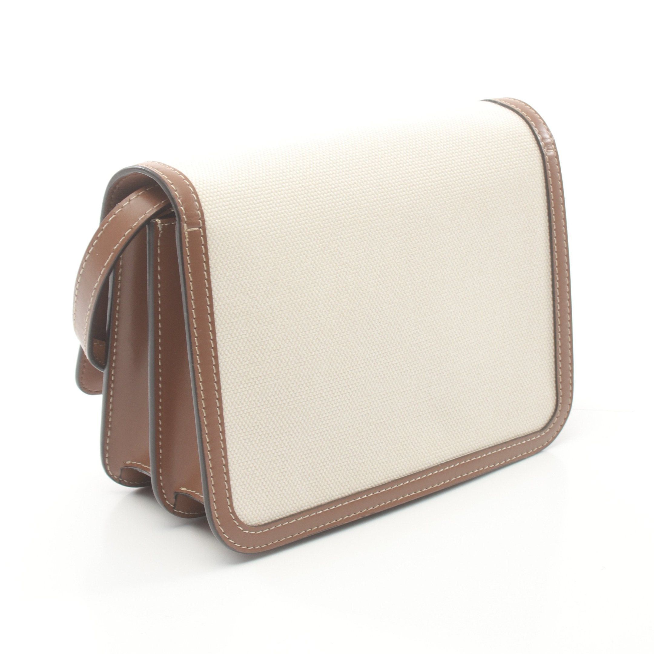 Burberry Burberry Tb Logo Shoulder Bag Canvas Leather Off White Brown Size ONE SIZE - 2 Thumbnail