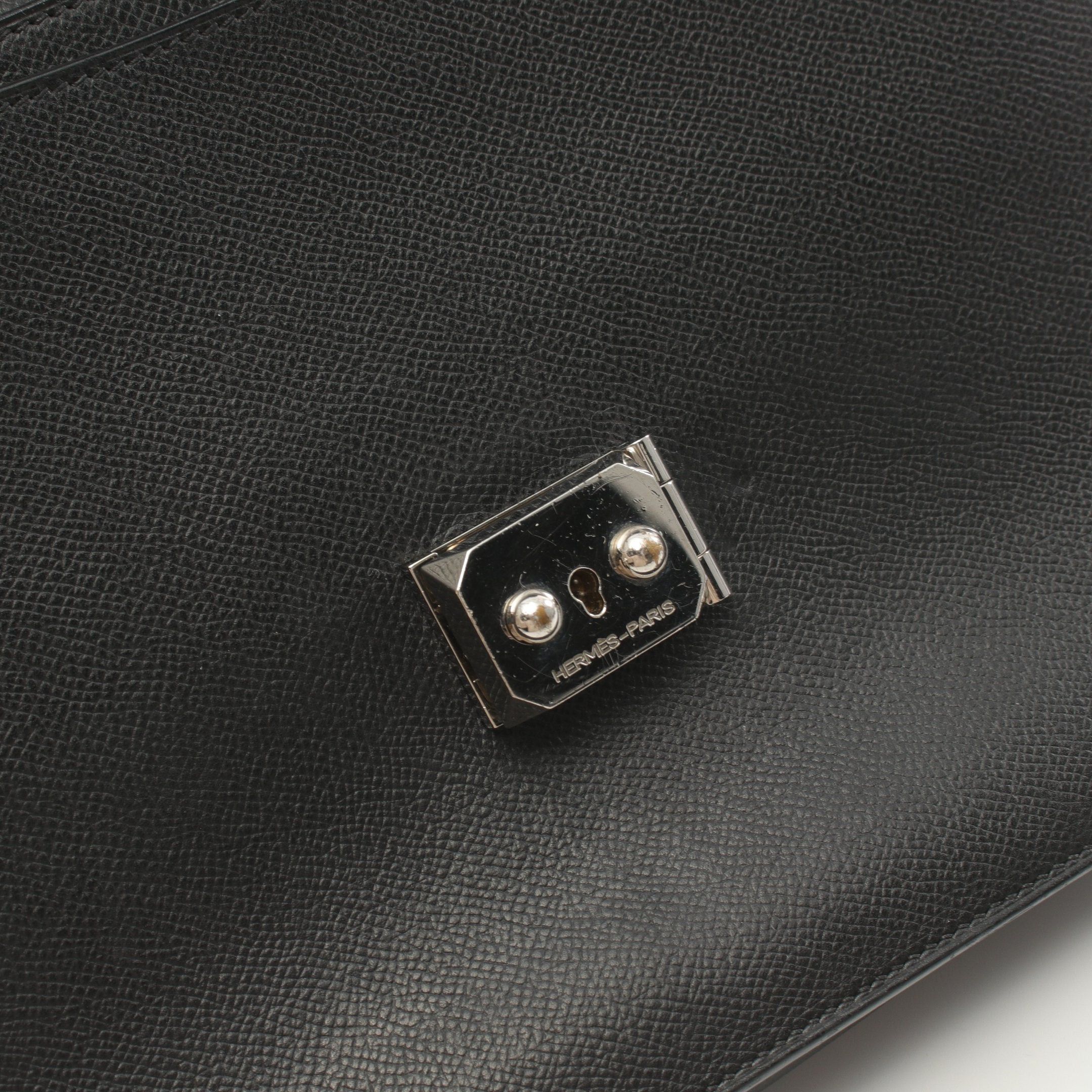 Hermes Hermes Sac Adepeche 27 Business Bag Briefcase Veau Epsom Black Silver Hardware □H Stamp Size ONE SIZE - 6 Thumbnail
