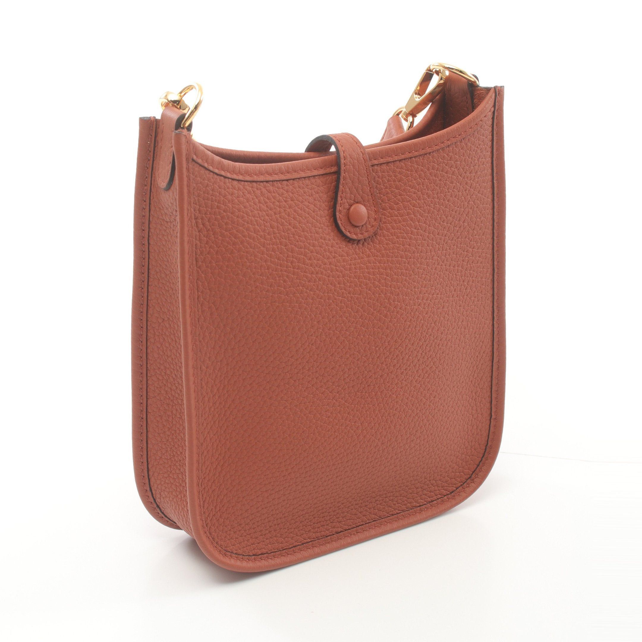 Hermes Evelyn Tpm Cuible Shoulder Bag Maurice Leather Brown Gold