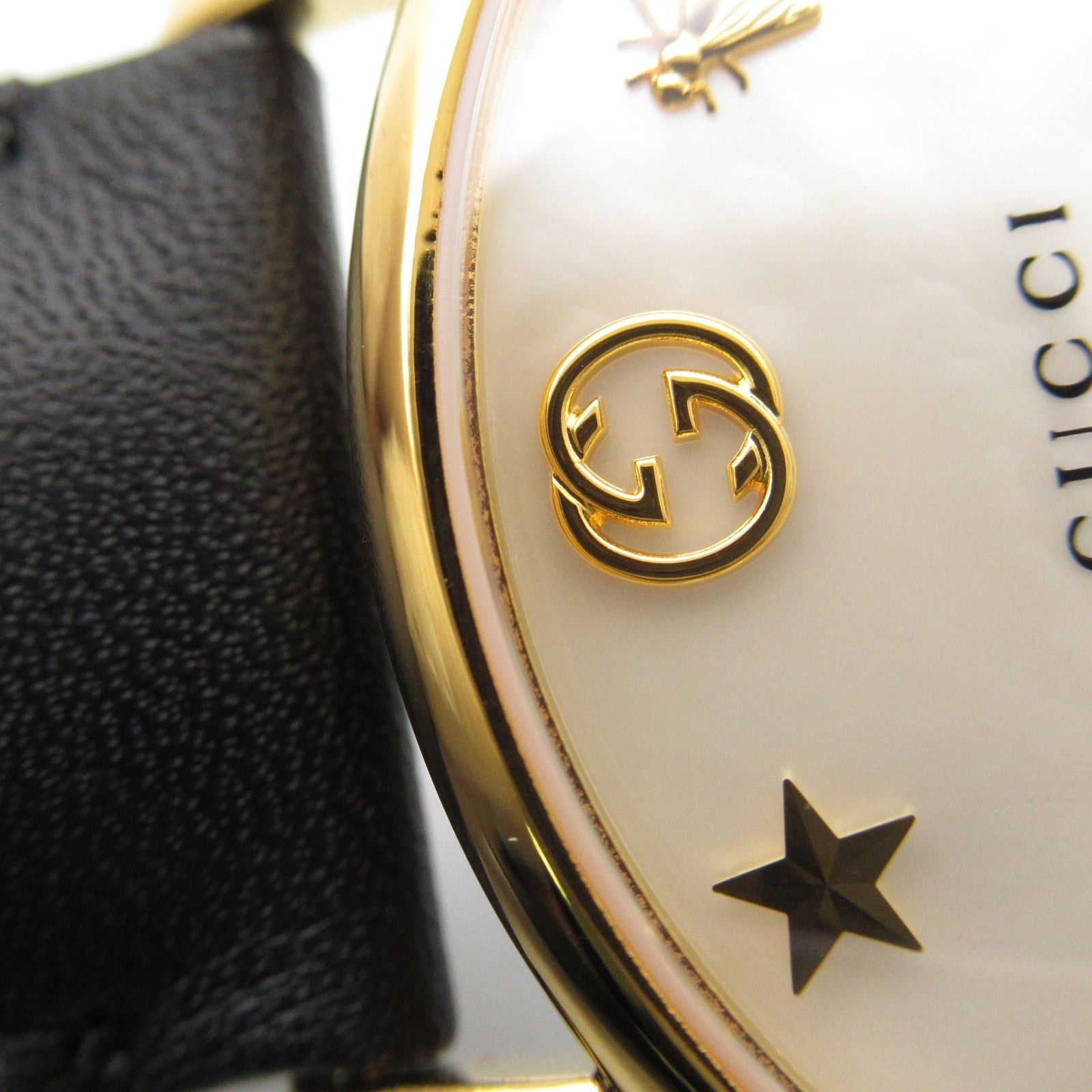 Gucci Gucci G Timeless Mens Watch Quartz Gp (Gold Plated) Leather Belt White Shell Size ONE SIZE - 11 Thumbnail