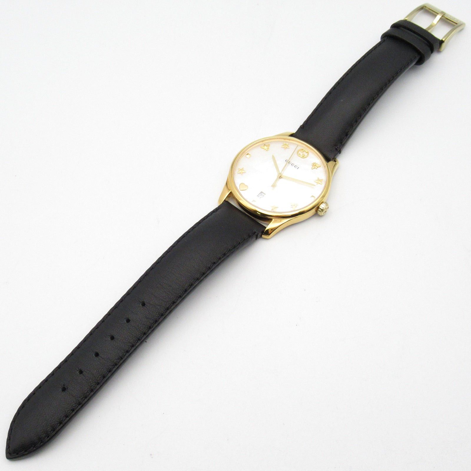 Gucci Gucci G Timeless Mens Watch Quartz Gp (Gold Plated) Leather Belt White Shell Size ONE SIZE - 5 Thumbnail