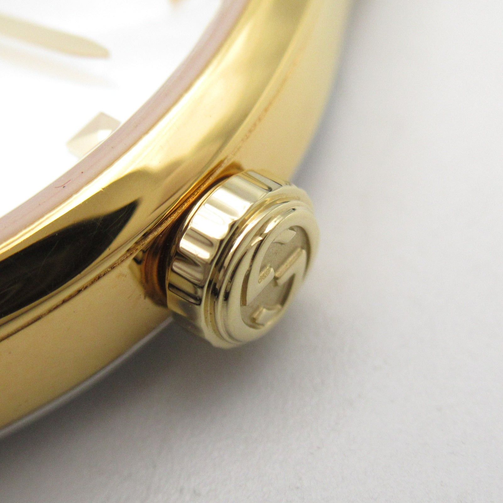 Gucci Gucci G Timeless Mens Watch Quartz Gp (Gold Plated) Leather Belt White Shell Size ONE SIZE - 7 Thumbnail
