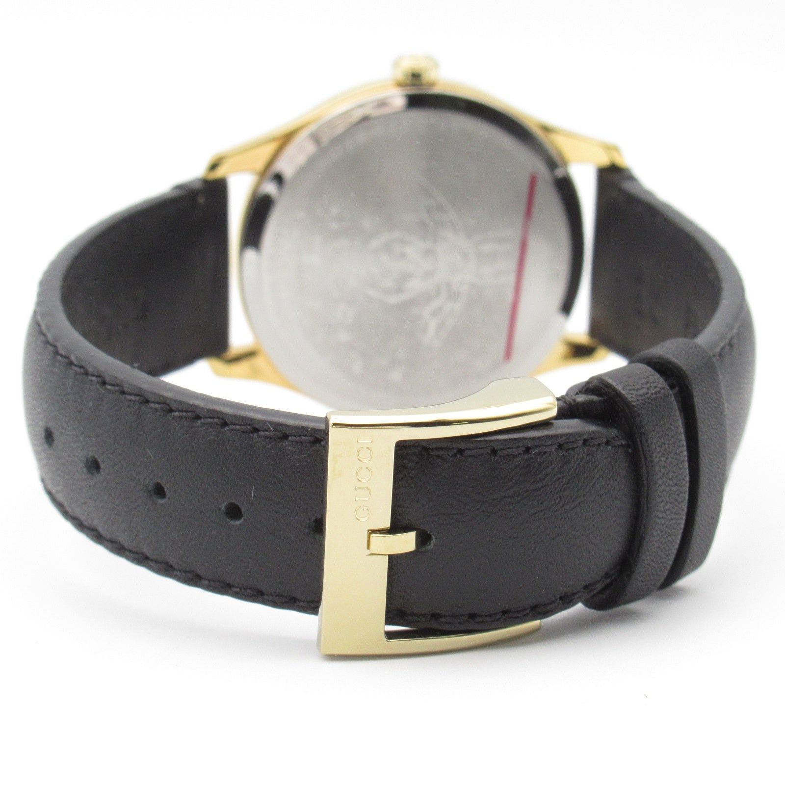 Gucci Gucci G Timeless Mens Watch Quartz Gp (Gold Plated) Leather Belt White Shell Size ONE SIZE - 4 Thumbnail