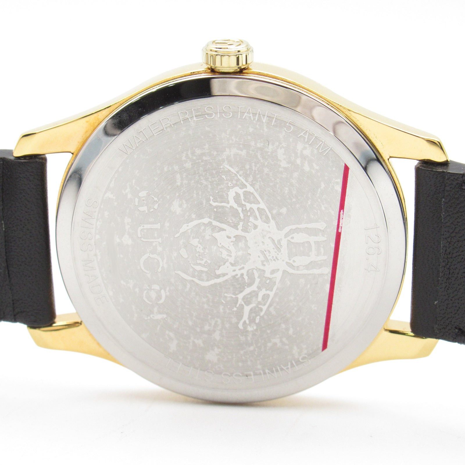 Gucci Gucci G Timeless Mens Watch Quartz Gp (Gold Plated) Leather Belt White Shell Size ONE SIZE - 6 Thumbnail
