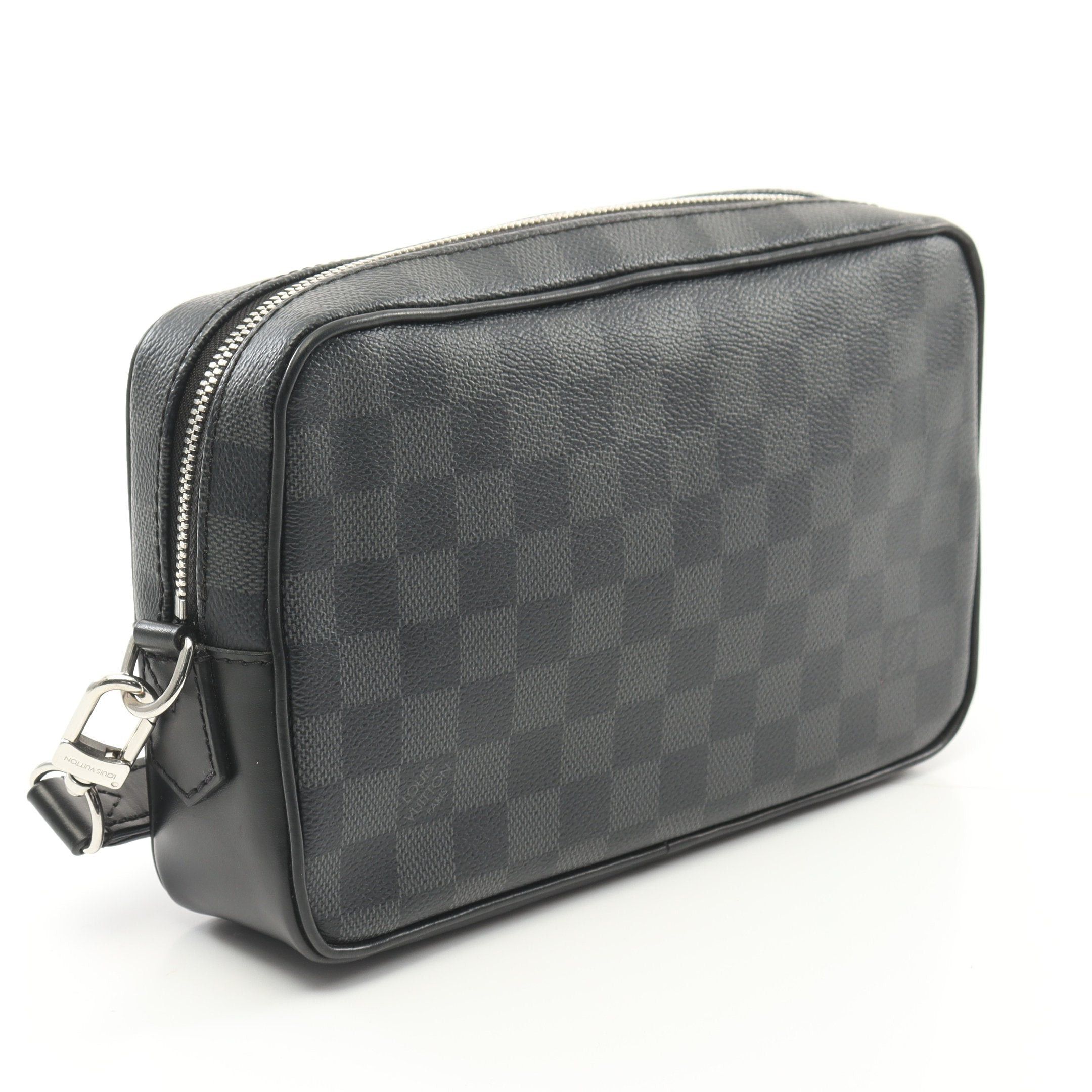 Louis Vuitton Louis Vuitton Pochette Kasai Damier Graphite Clutch Bag Leather Black Size ONE SIZE - 2 Thumbnail