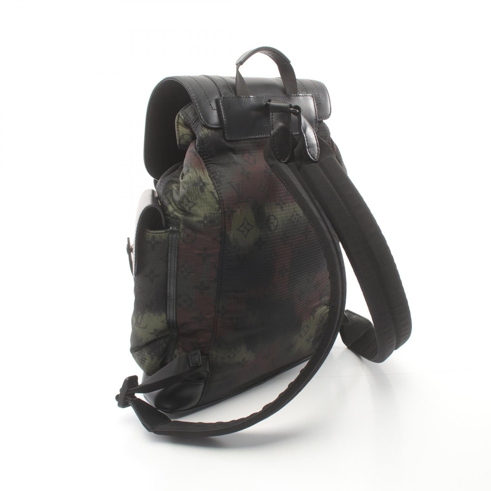 Louis Vuitton Louis Vuitton Christopher Pm Nylon Camouflage Backpack Rucksack Leather Khaki Green Black Brown Size ONE SIZE - 2 Thumbnail