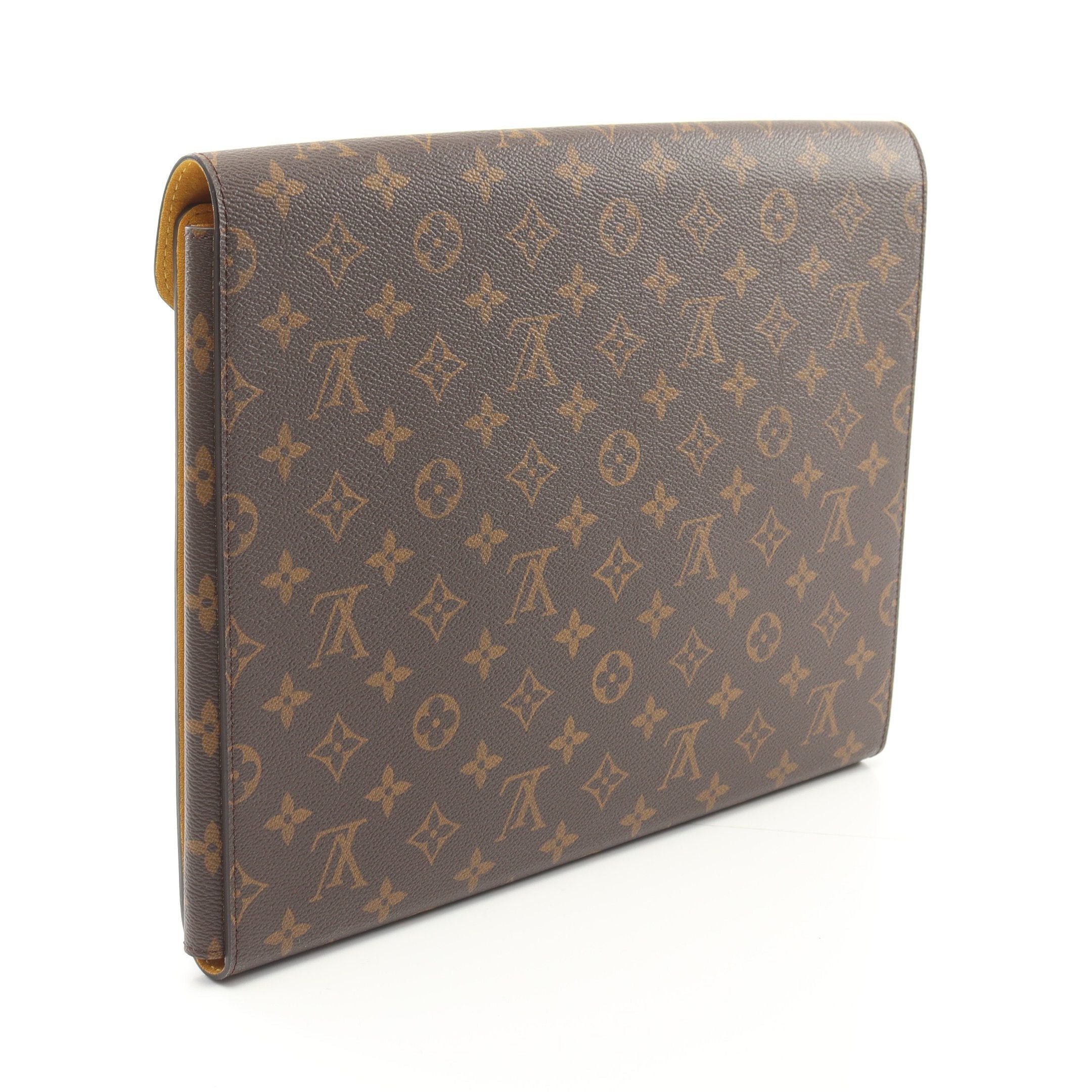 Louis Vuitton Louis Vuitton Folder Mark Monogram Clutch Bag Briefcase Brown Size ONE SIZE - 2 Thumbnail