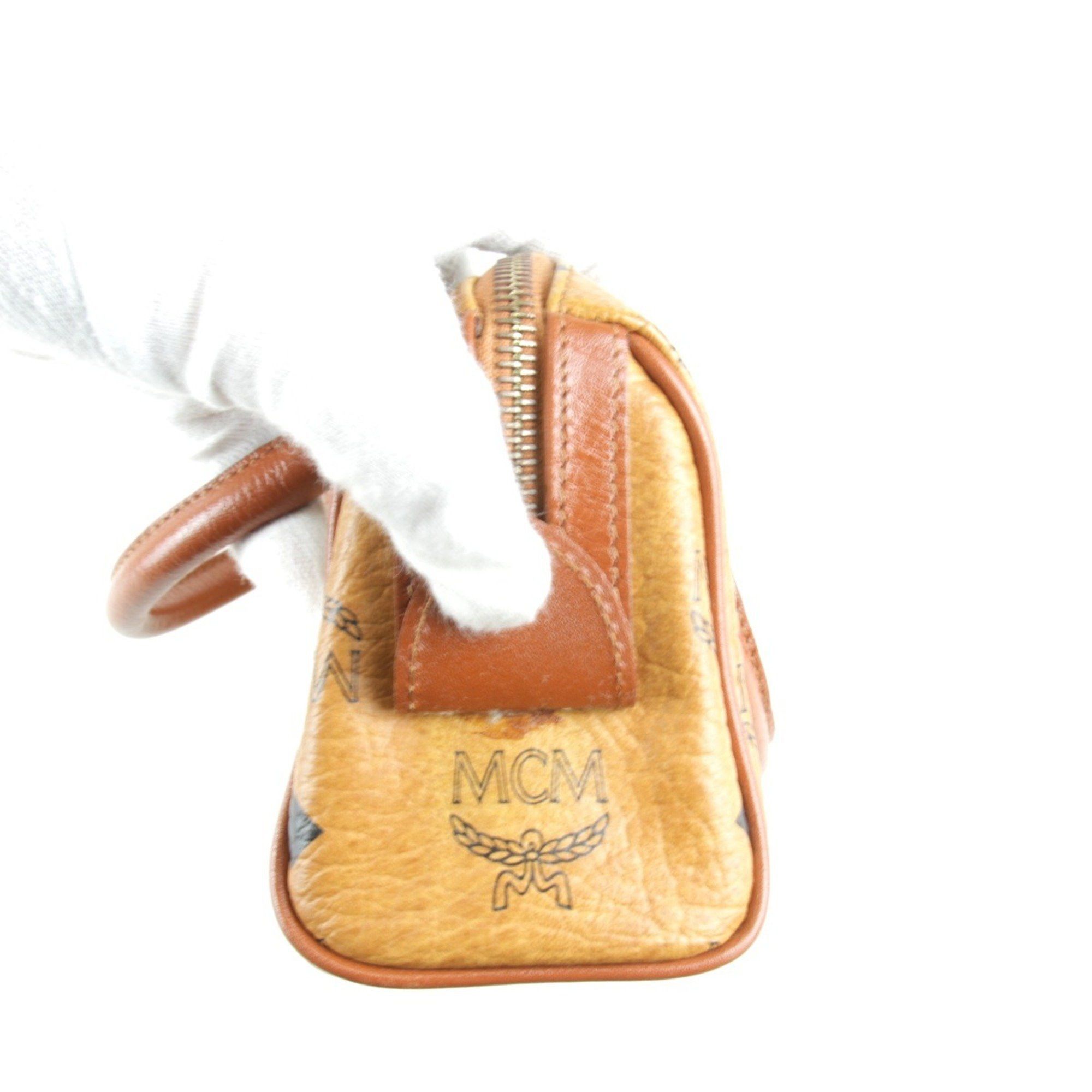 MCM MCM Visetos 010 Boston Bag Leather Brown Women's Size ONE SIZE - 6 Thumbnail