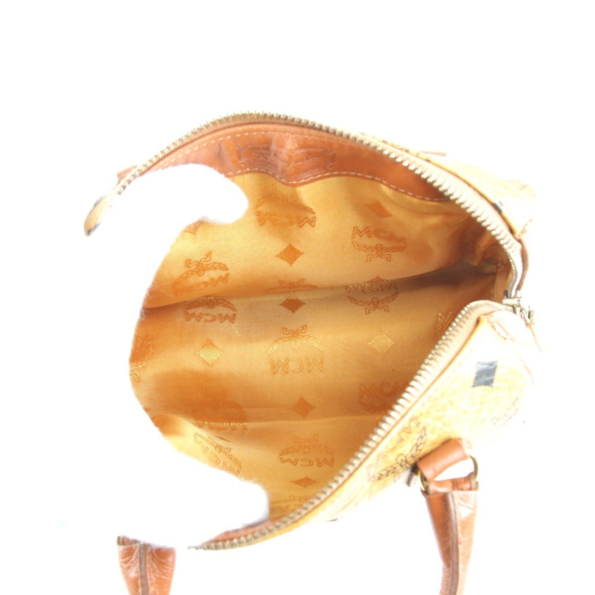 MCM MCM Visetos 010 Boston Bag Leather Brown Women's Size ONE SIZE - 4 Thumbnail