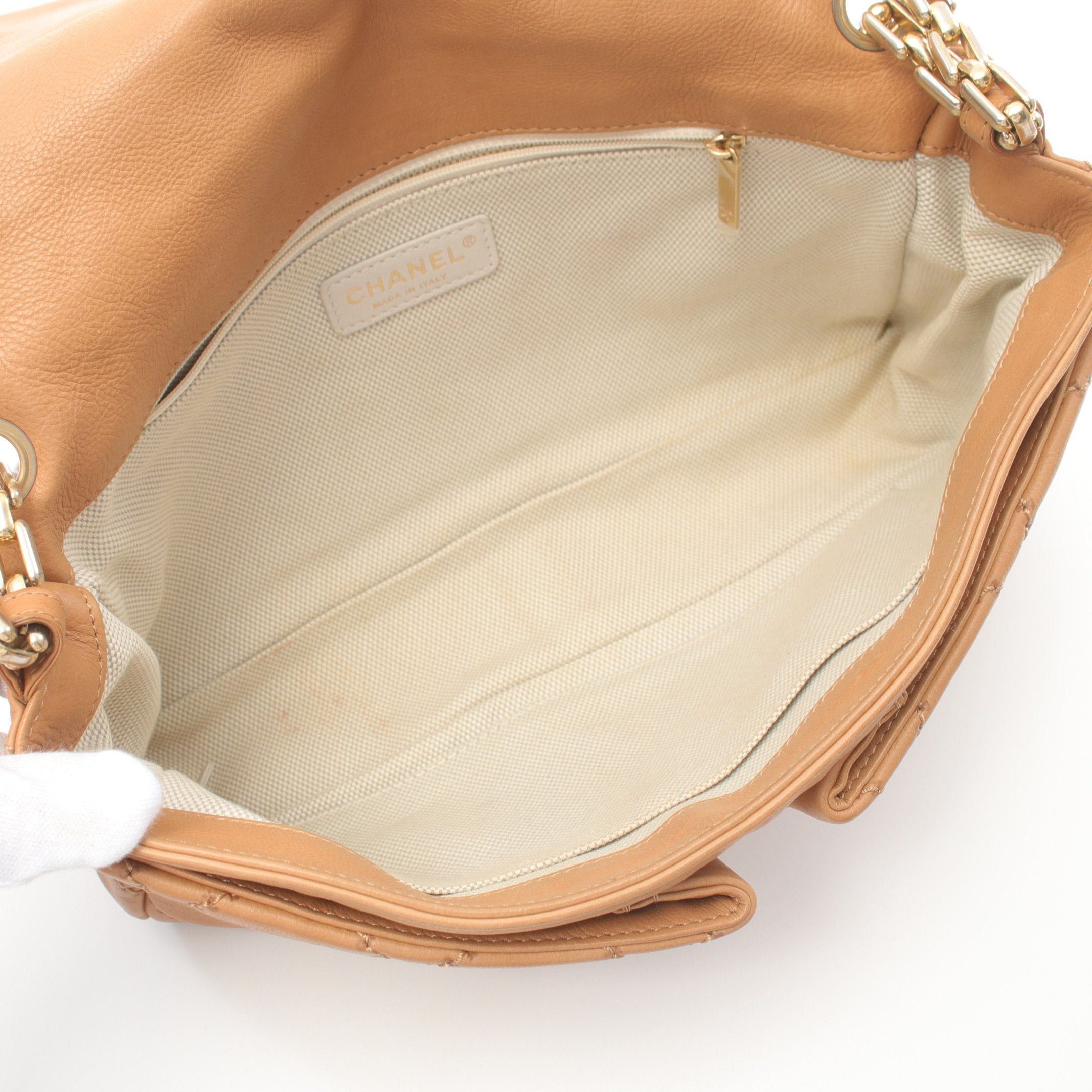 Chanel Chanel Ultra Stitch Double Chain Shoulder Bag Leather Light Brown Gold Hardware Size ONE SIZE - 3 Thumbnail