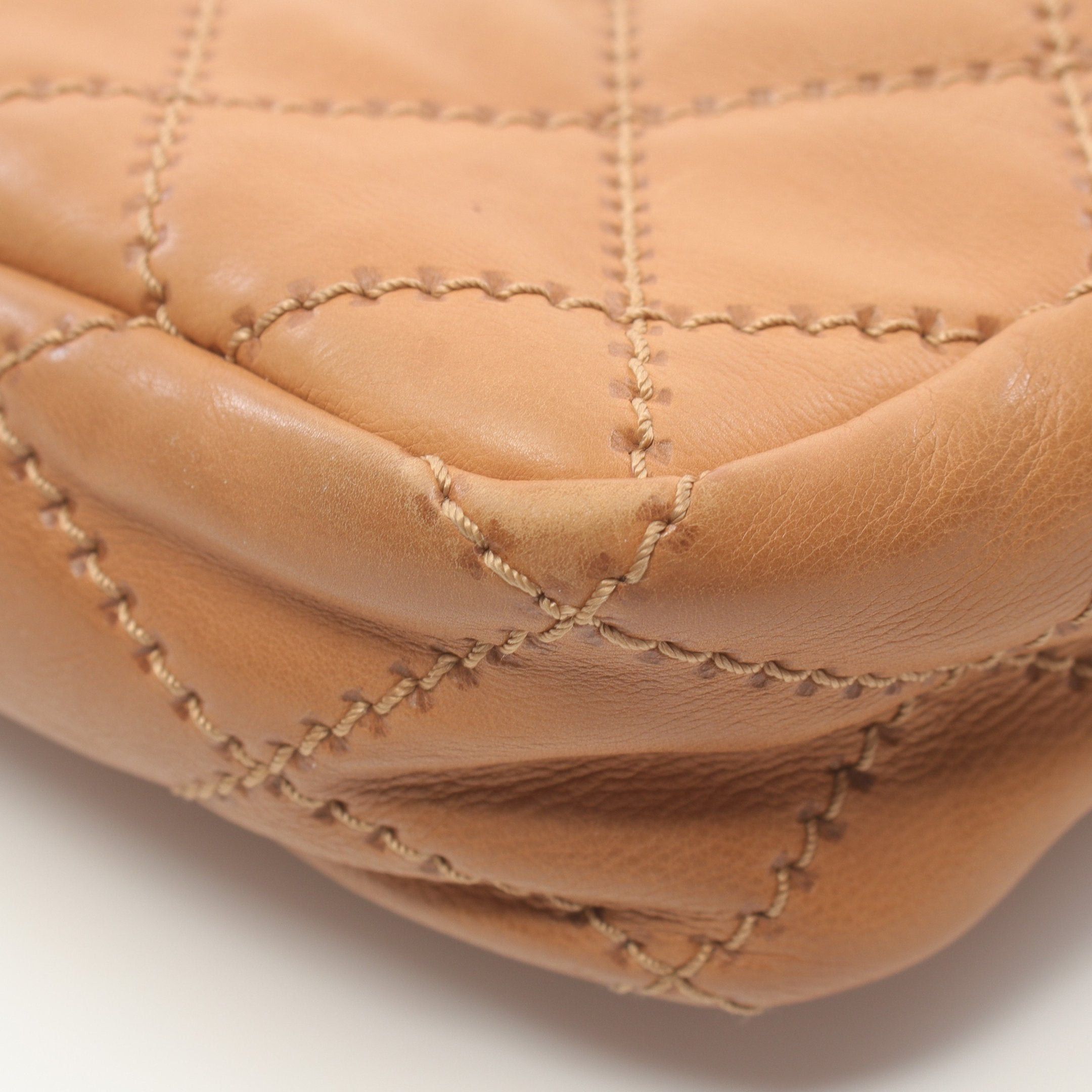Chanel Chanel Ultra Stitch Double Chain Shoulder Bag Leather Light Brown Gold Hardware Size ONE SIZE - 8 Thumbnail