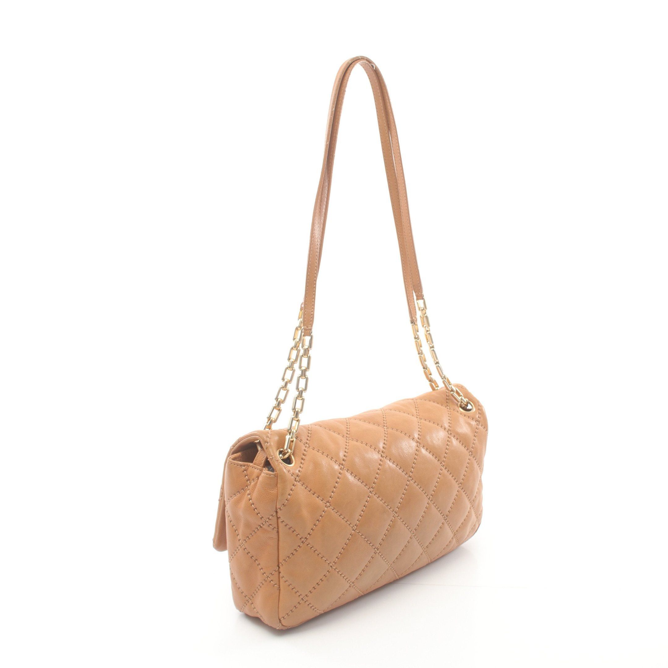 Chanel Chanel Ultra Stitch Double Chain Shoulder Bag Leather Light Brown Gold Hardware Size ONE SIZE - 2 Thumbnail