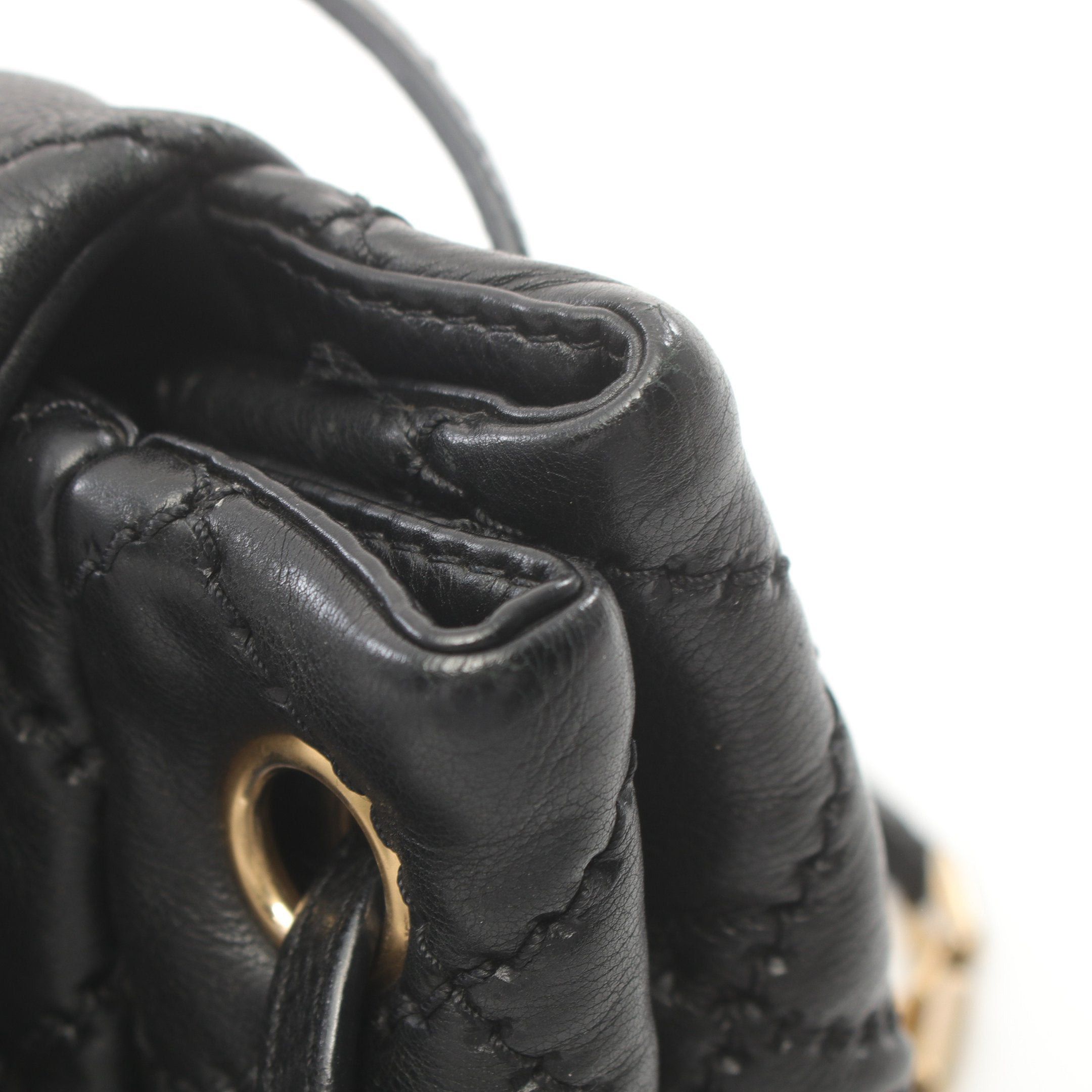 Chanel Chanel Ultra Stitch Double Chain Shoulder Bag Leather Black Gold Hardware Size ONE SIZE - 10 Thumbnail