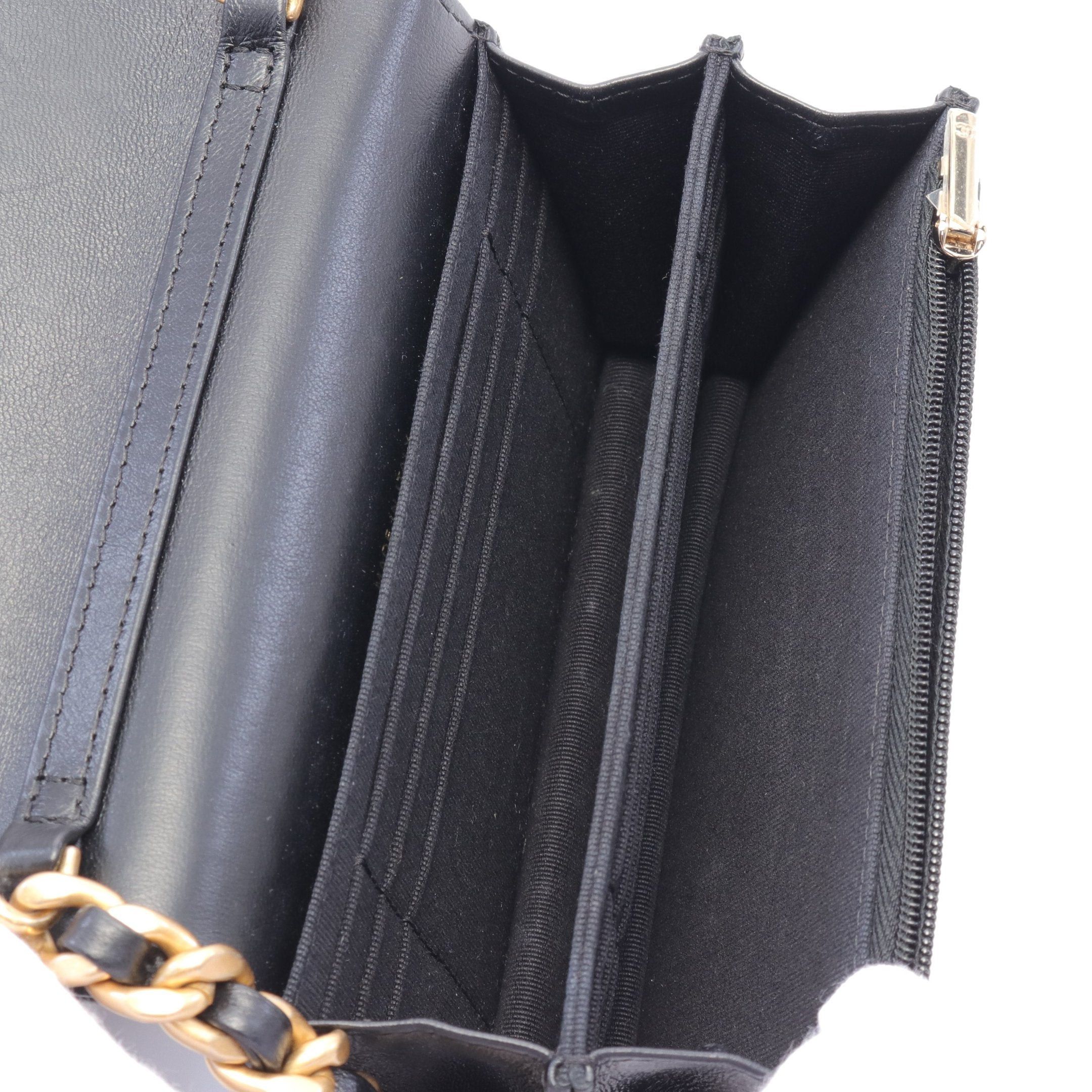 Chanel Chanel Matelasse Classic Chain Wallet Leather Black Combination Metal Fittings Size ONE SIZE - 3 Thumbnail