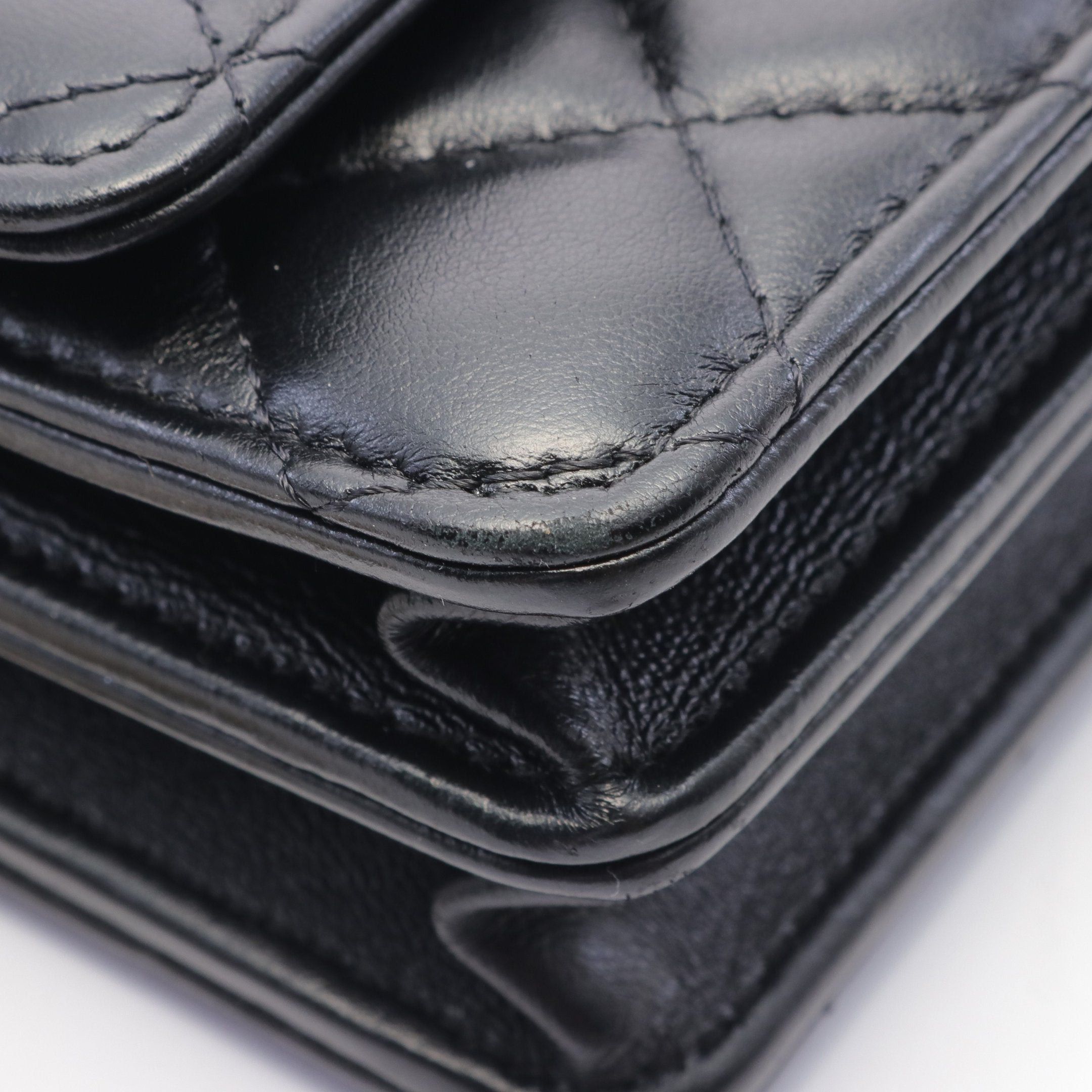 Chanel Chanel Matelasse Classic Chain Wallet Leather Black Combination Metal Fittings Size ONE SIZE - 7 Thumbnail