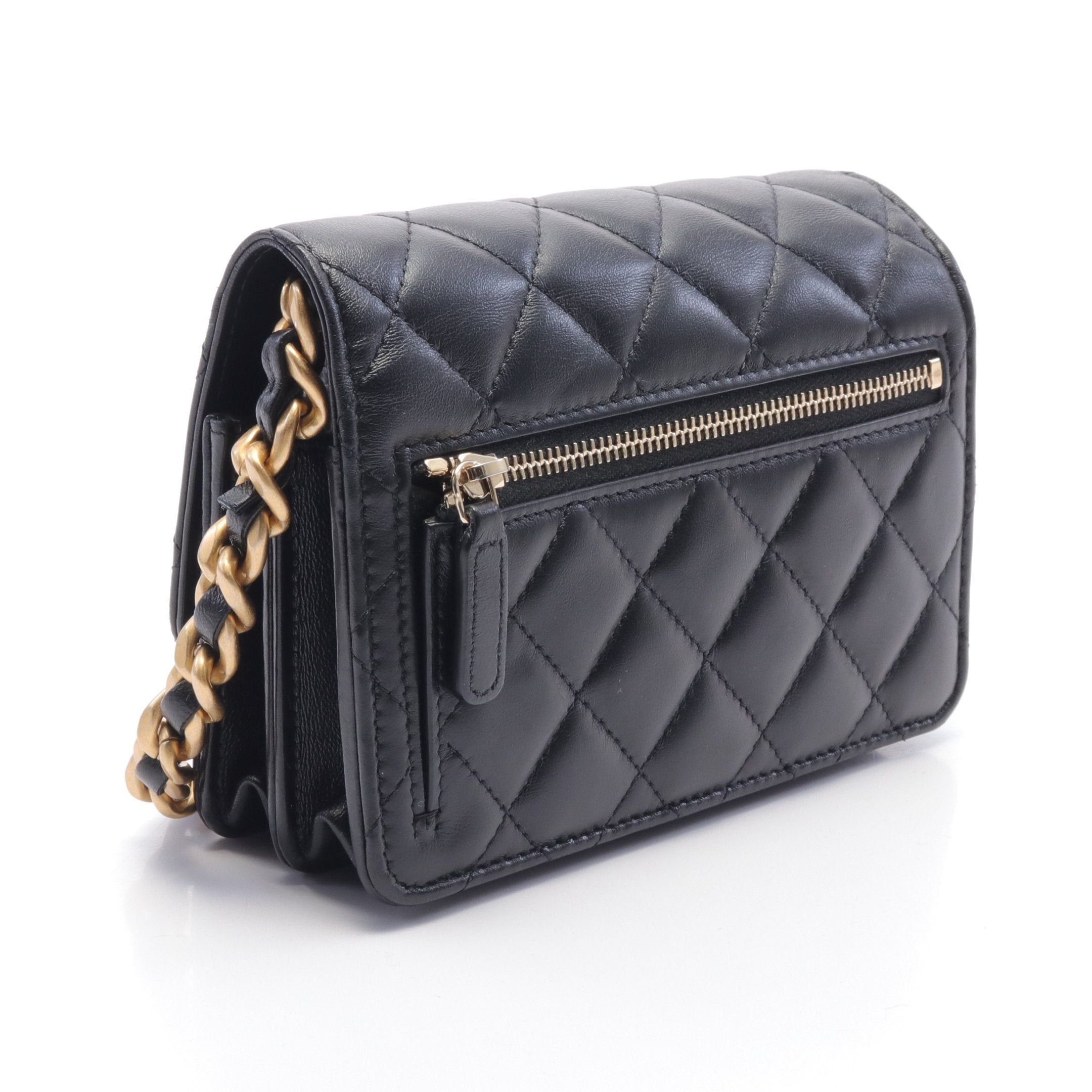 Chanel Chanel Matelasse Classic Chain Wallet Leather Black Combination Metal Fittings Size ONE SIZE - 2 Thumbnail