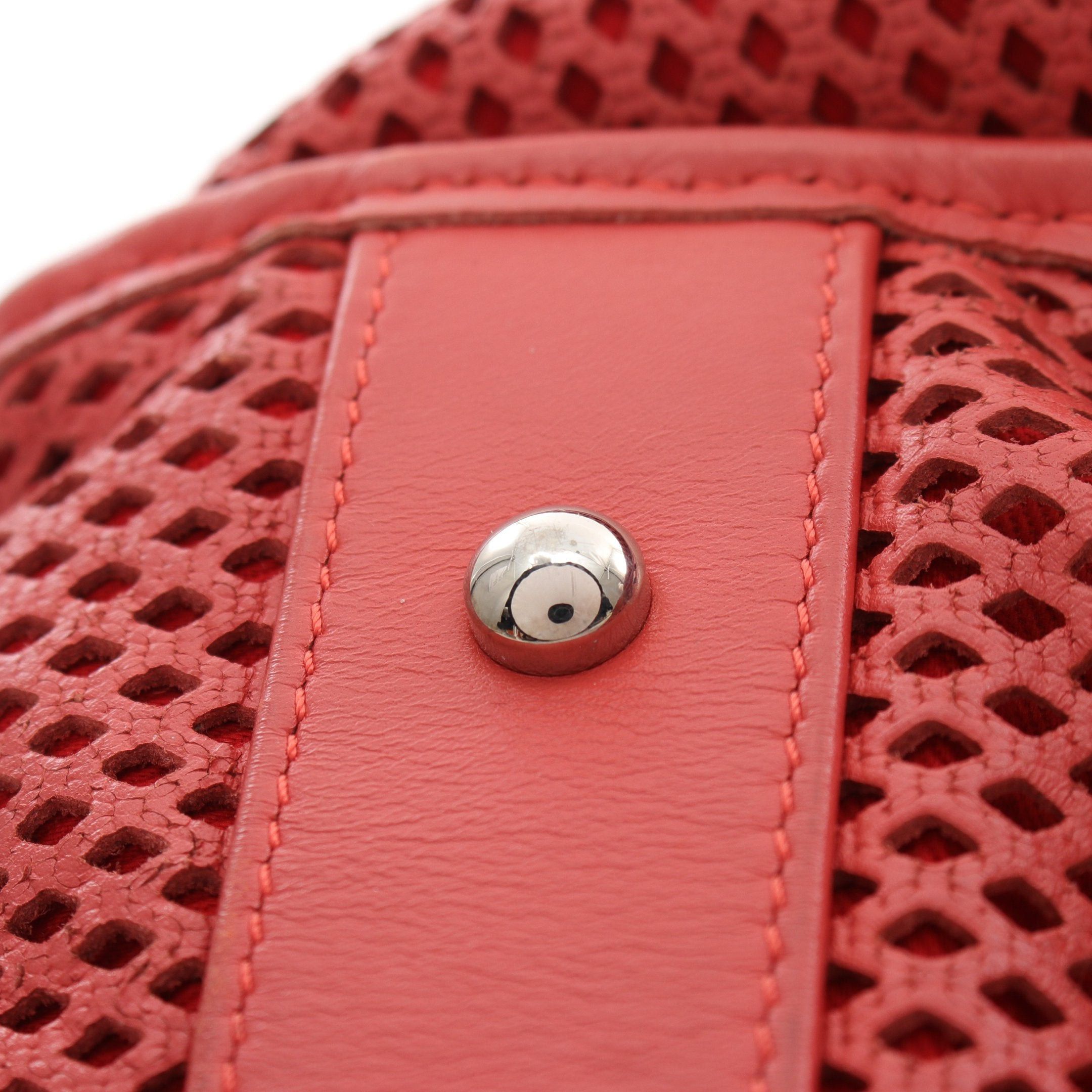 Chanel Chanel Coco Mark Chain Shoulder Bag Punching Leather Orange Red Silver Hardware Size ONE SIZE - 10 Thumbnail