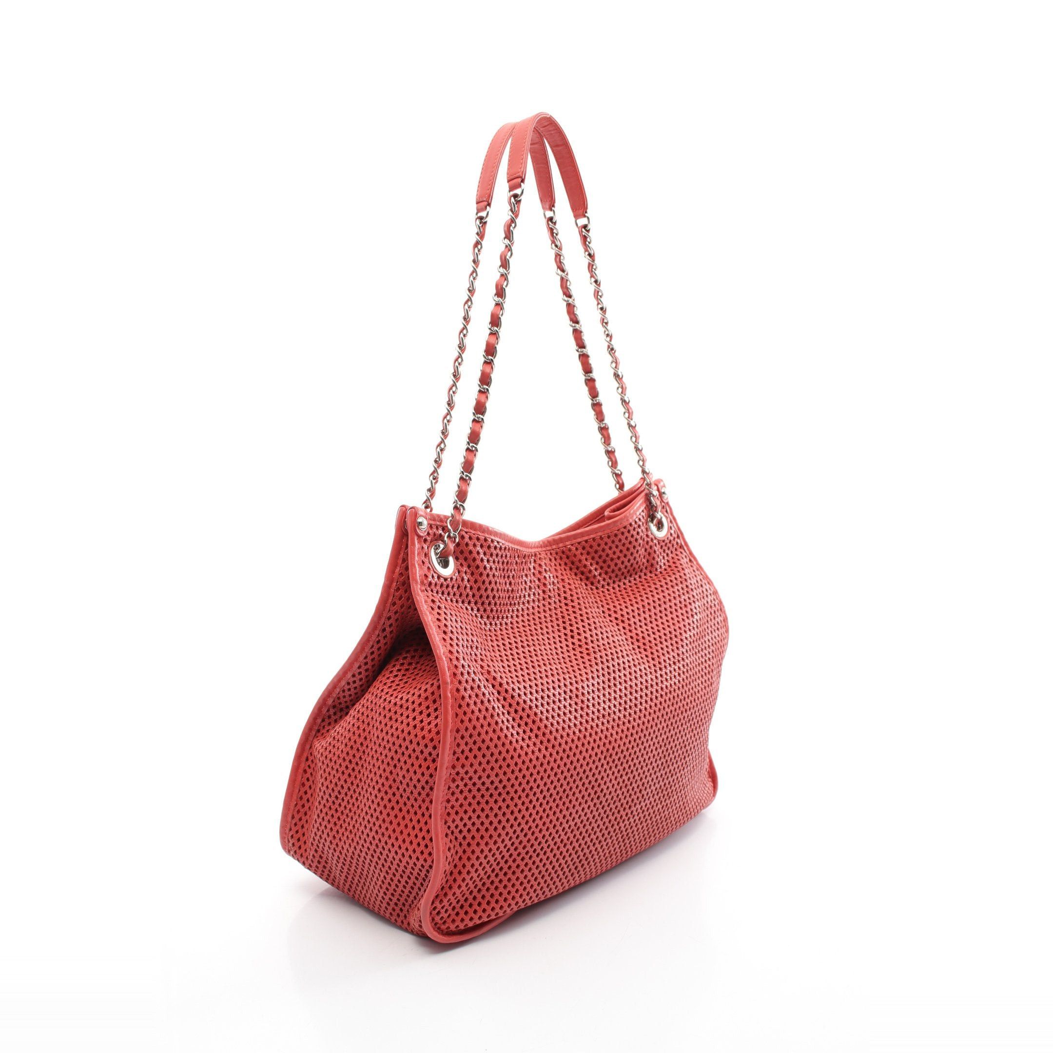 Chanel Chanel Coco Mark Chain Shoulder Bag Punching Leather Orange Red Silver Hardware Size ONE SIZE - 2 Thumbnail