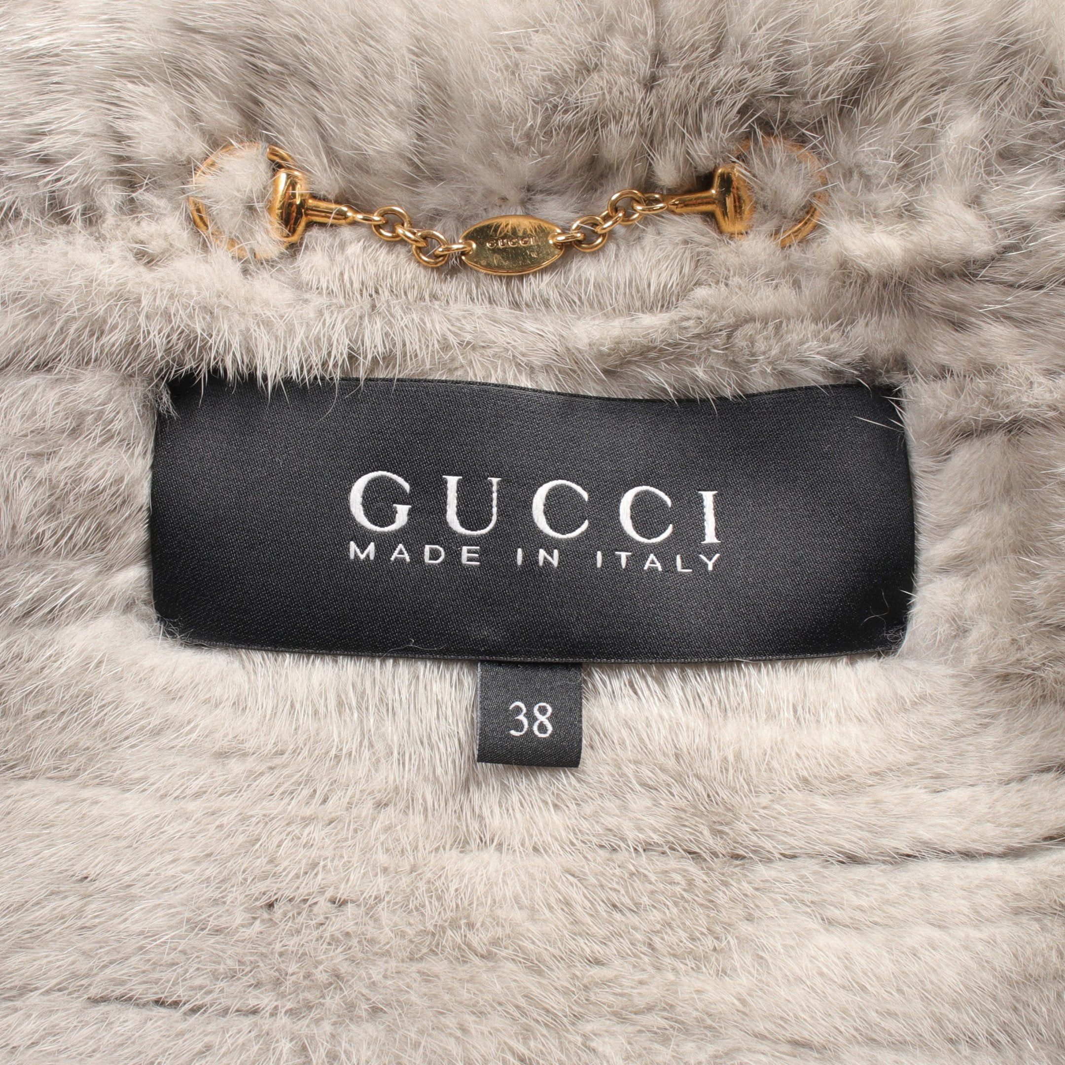 Gucci Gucci Fur Coat Mink Gray Size ONE SIZE - 3 Thumbnail