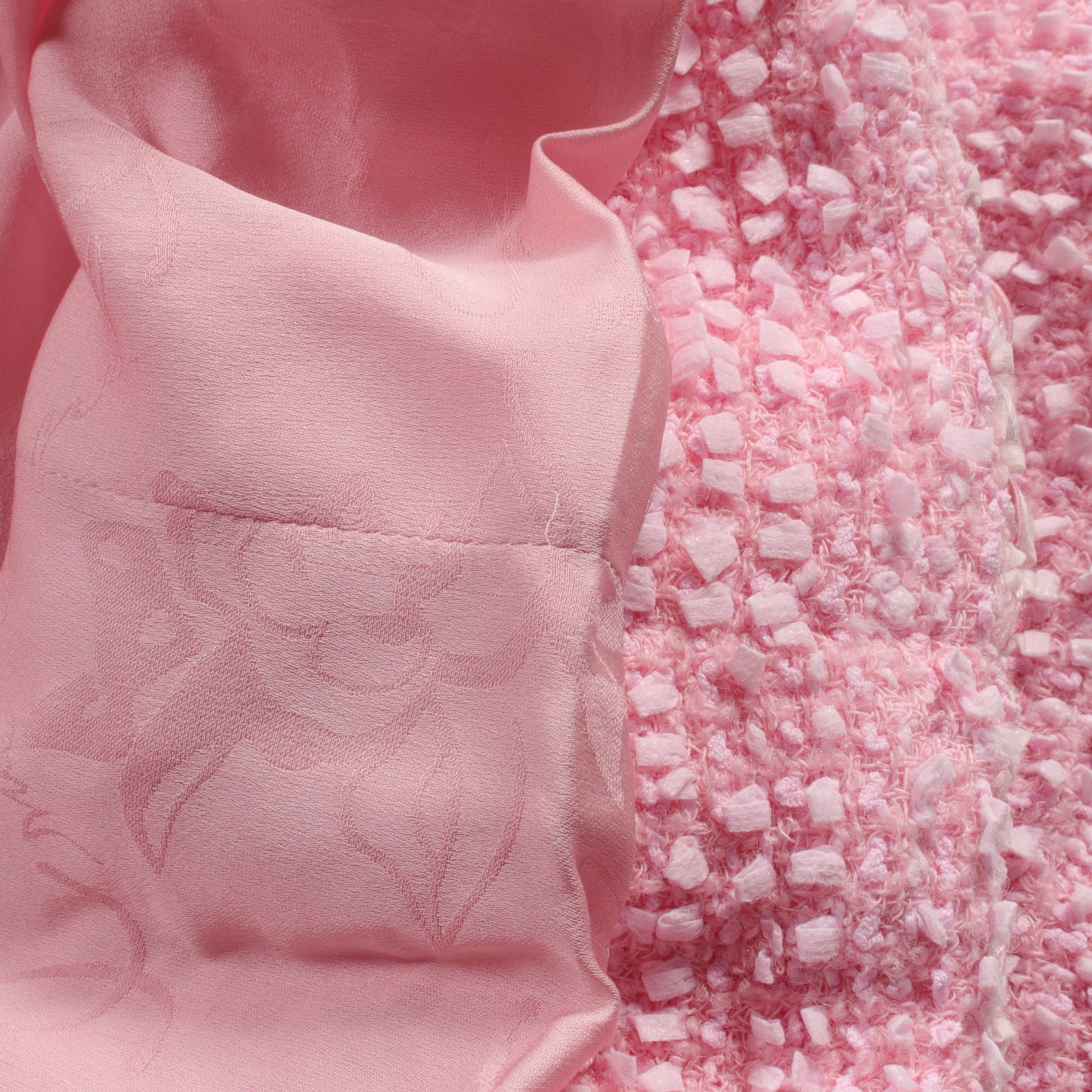 Chanel Chanel Tweed One Piece Short Sleeve Wool Nylon Pink Size ONE SIZE - 10 Thumbnail