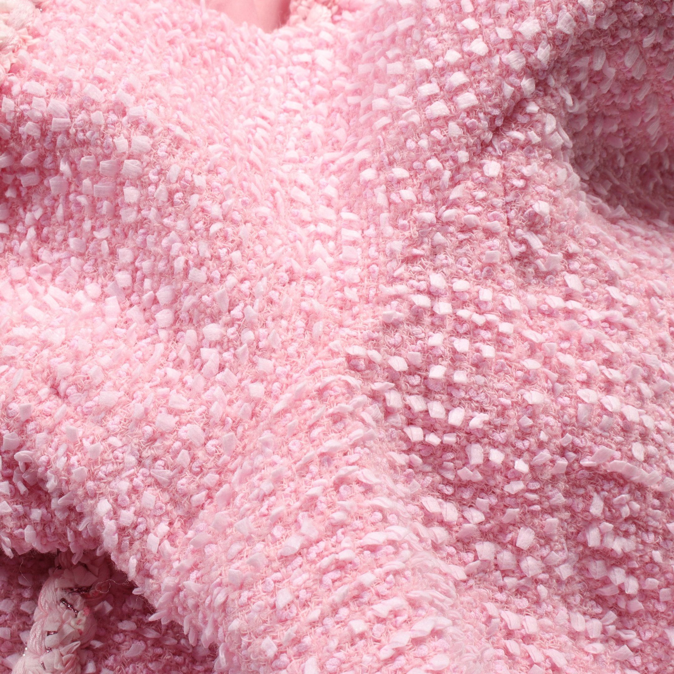 Chanel Chanel Tweed One Piece Short Sleeve Wool Nylon Pink Size ONE SIZE - 8 Thumbnail