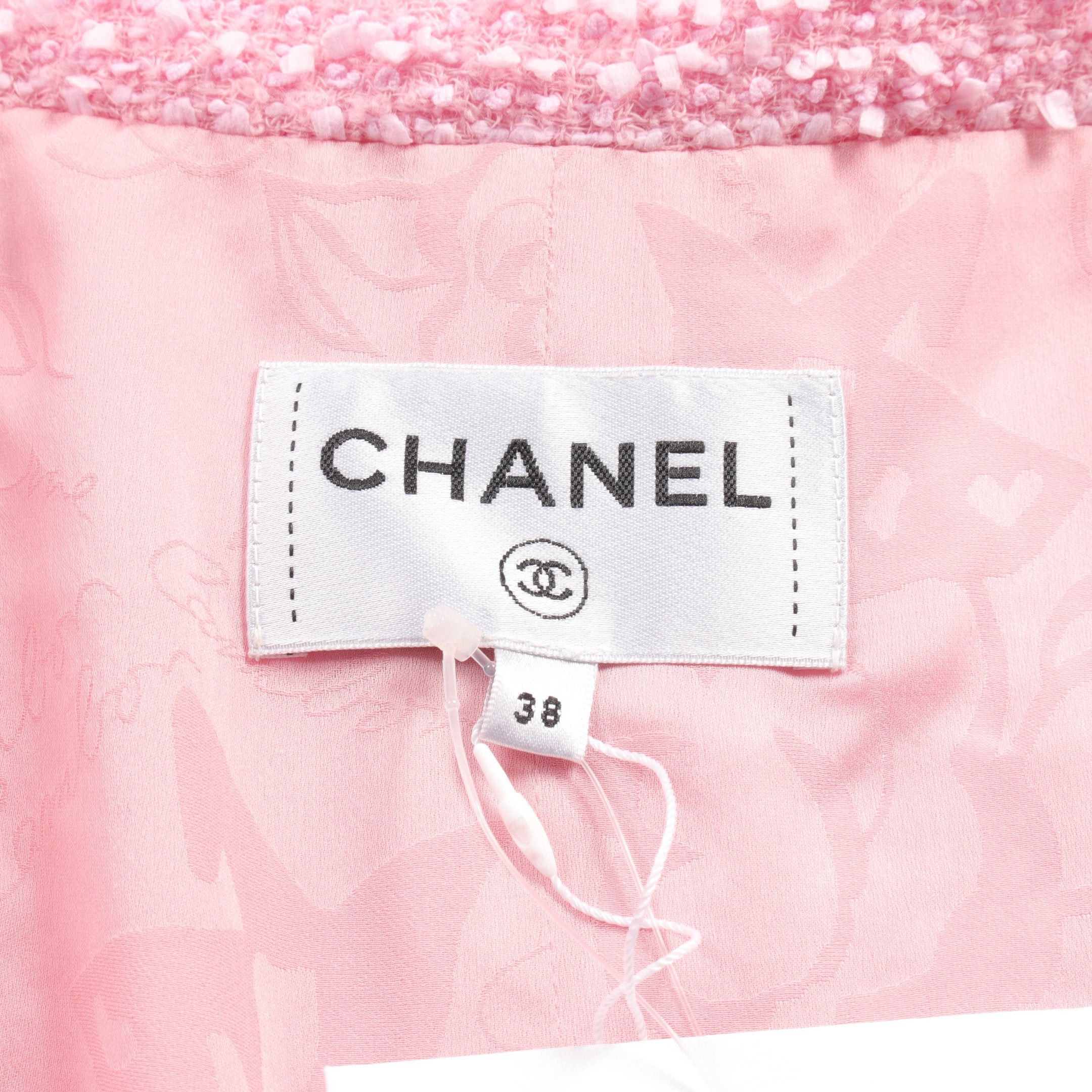 Chanel Chanel Tweed One Piece Short Sleeve Wool Nylon Pink Size ONE SIZE - 3 Thumbnail