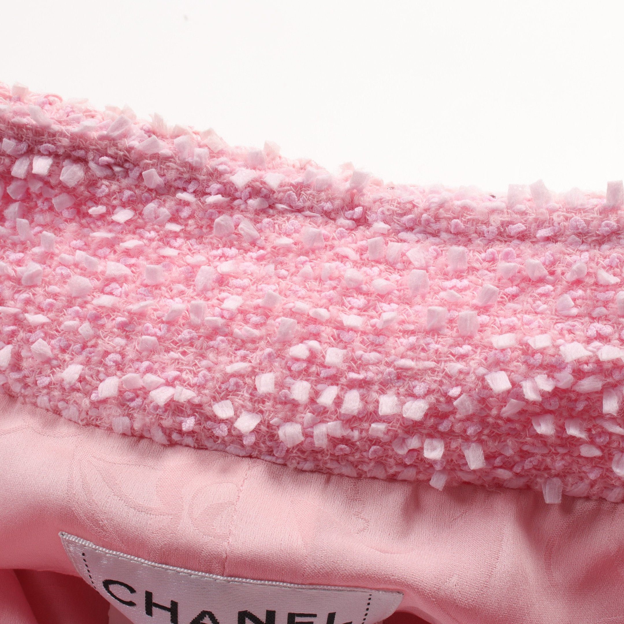 Chanel Chanel Tweed One Piece Short Sleeve Wool Nylon Pink Size ONE SIZE - 9 Thumbnail