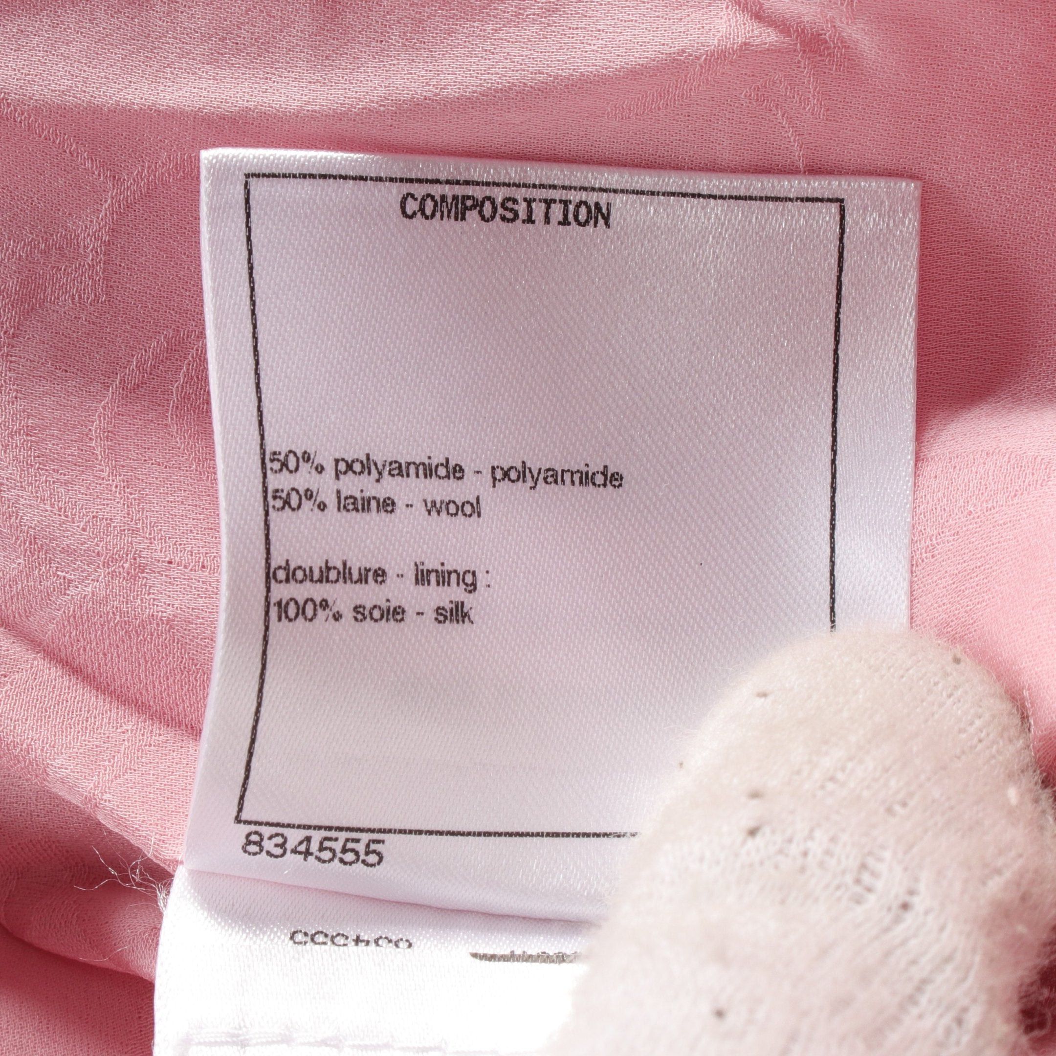 Chanel Chanel Tweed One Piece Short Sleeve Wool Nylon Pink Size ONE SIZE - 4 Thumbnail