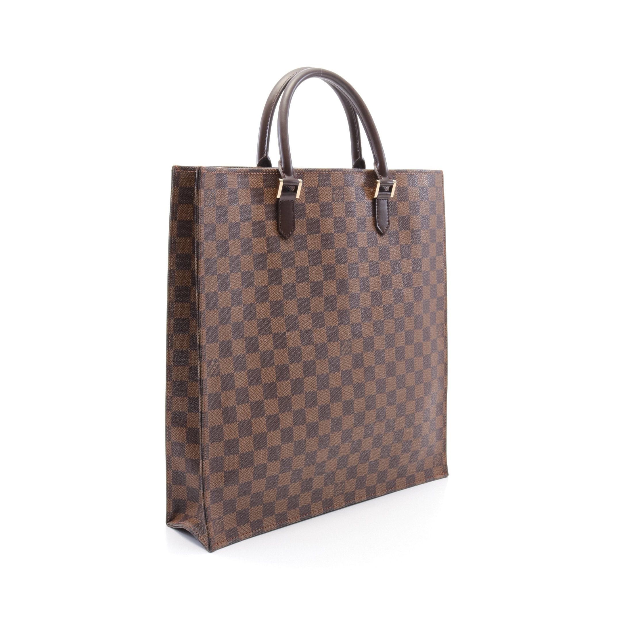 Louis Vuitton Louis Vuitton Sac Plat Damier Ebene Handbag Tote Bag Leather Brown Size ONE SIZE - 2 Thumbnail