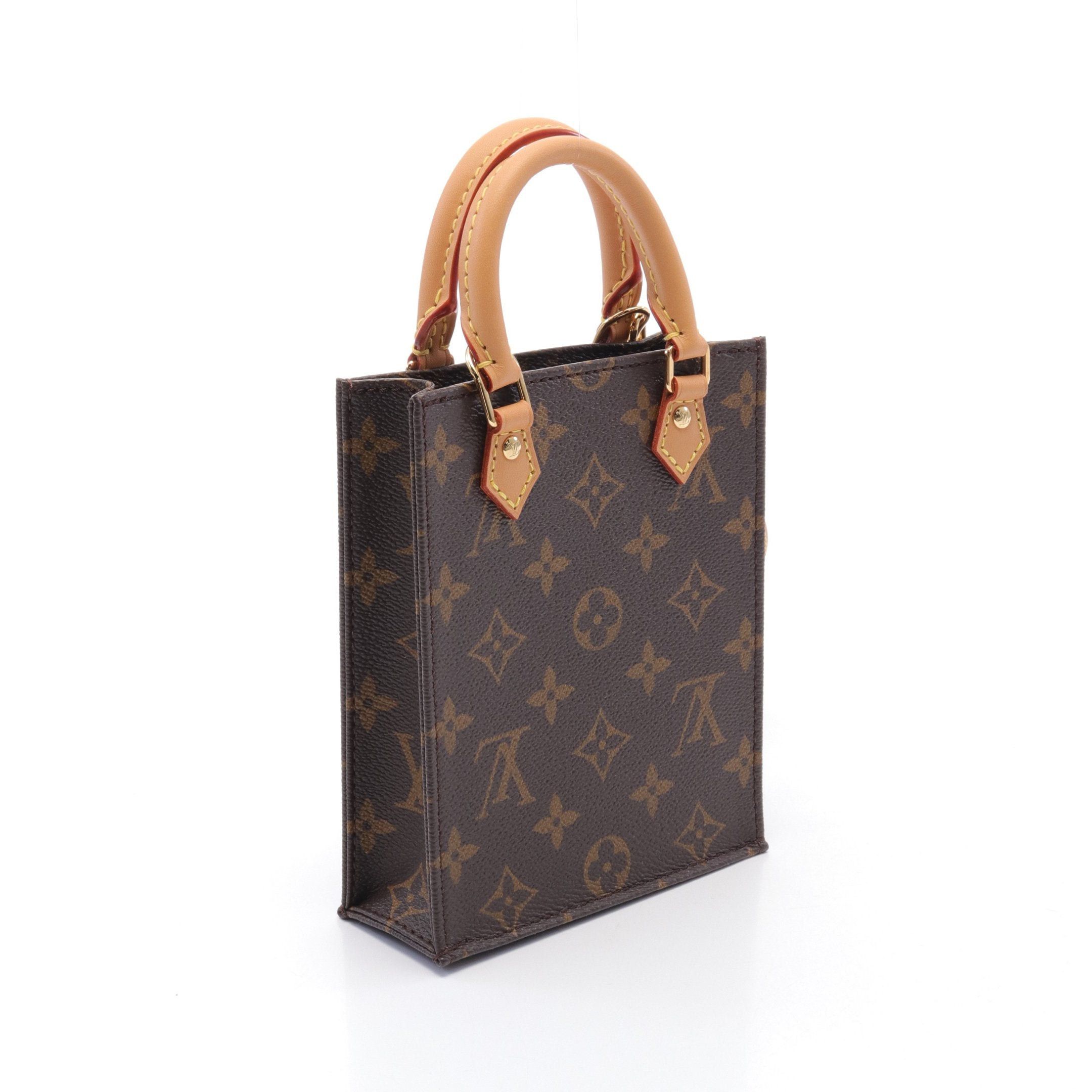 Louis Vuitton Louis Vuitton Petite Sac Plat Monogram Handbag Leather Brown Size ONE SIZE - 2 Thumbnail