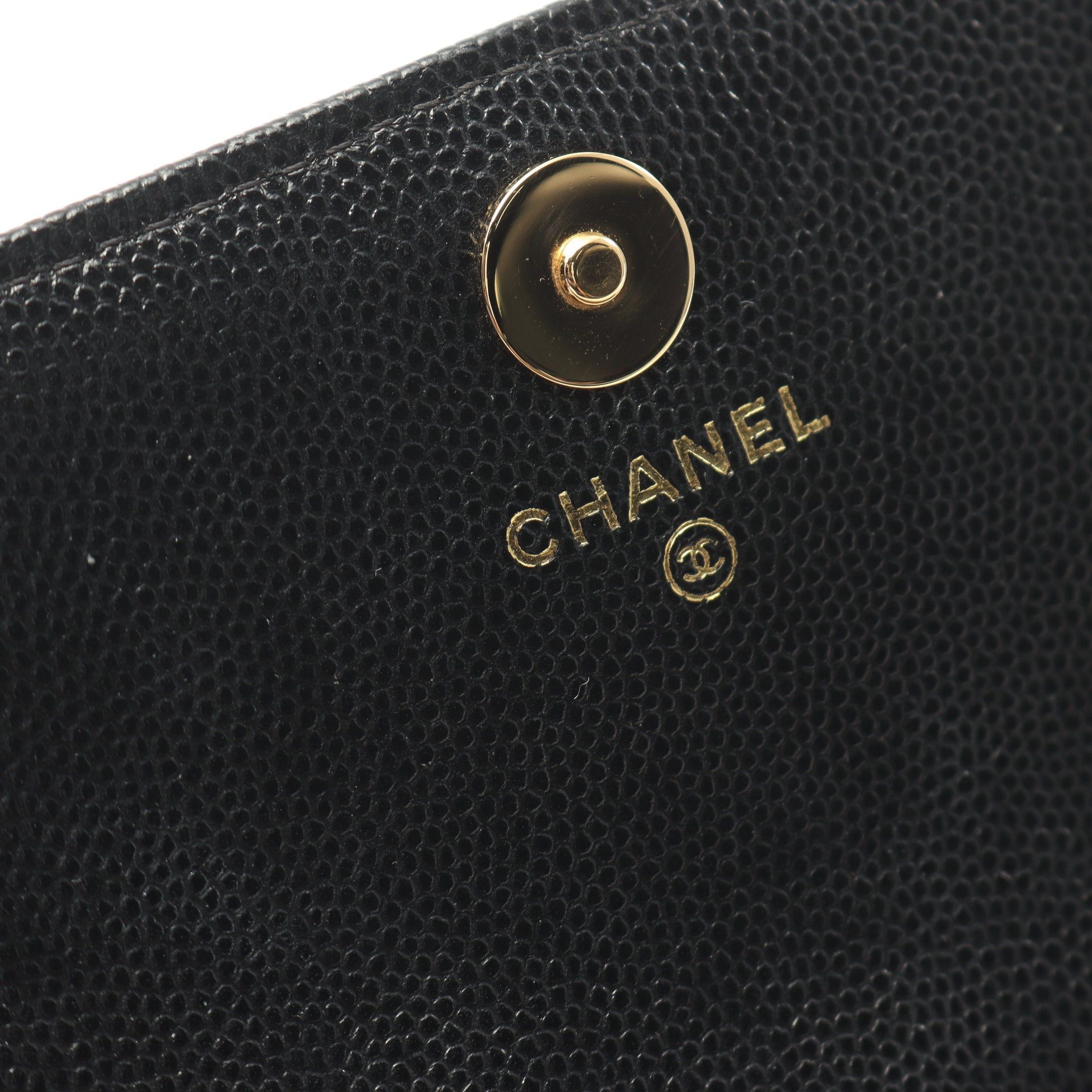 Chanel Chanel Matelasse Chain Shoulder Bag Caviar Skin Black Gold Hardware Size ONE SIZE - 4 Thumbnail