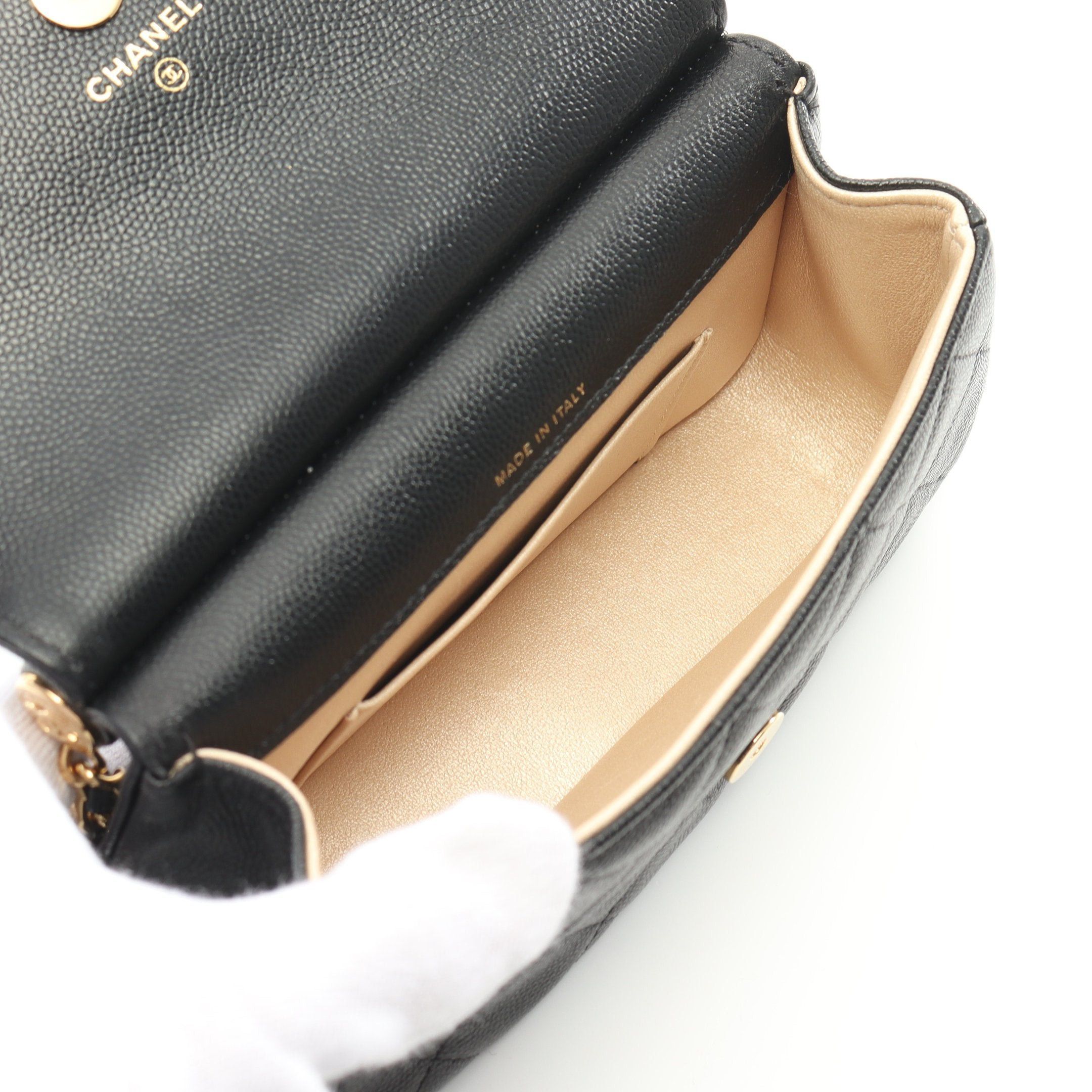 Chanel Chanel Matelasse Chain Shoulder Bag Caviar Skin Black Gold Hardware Size ONE SIZE - 3 Thumbnail