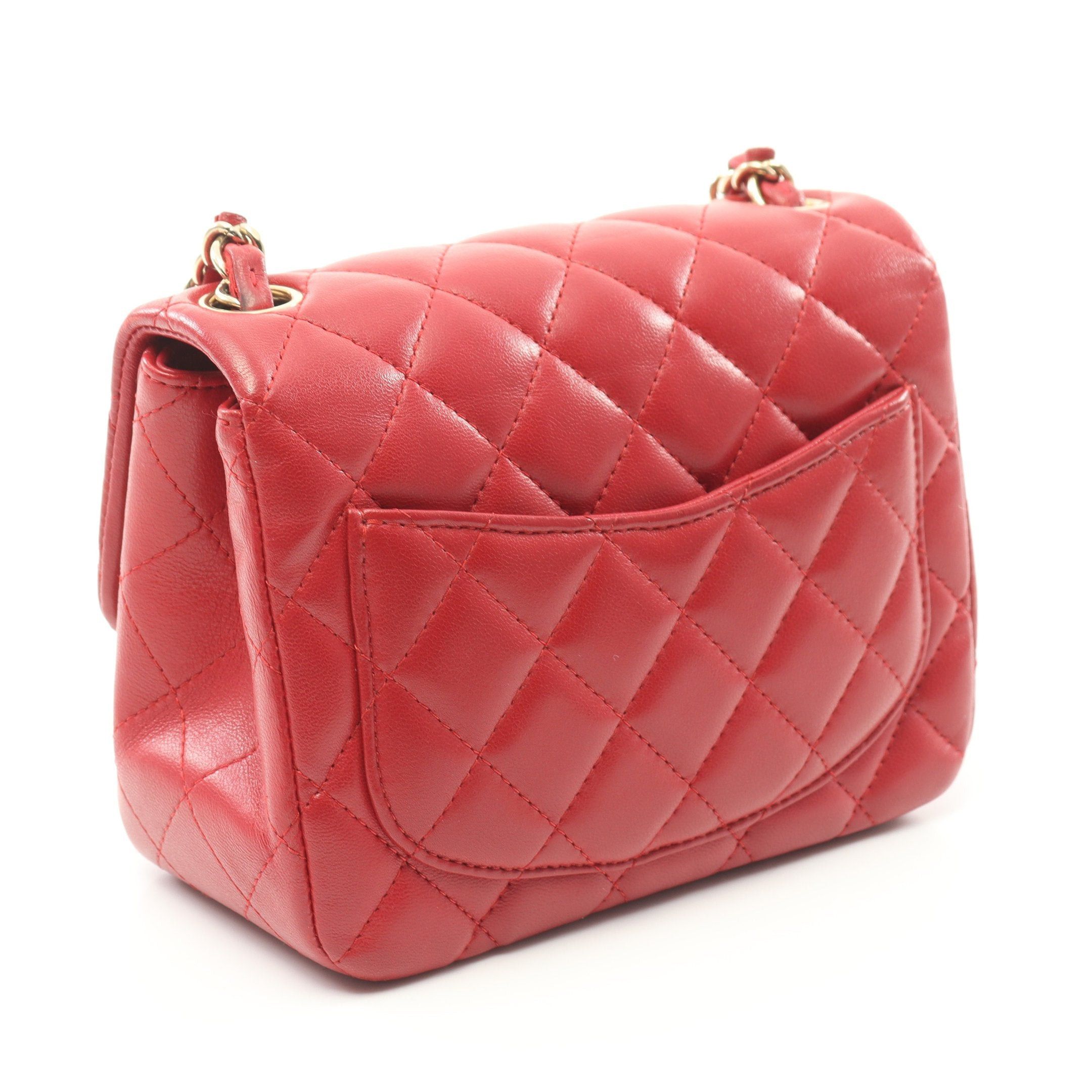 Chanel Chanel Mini Matelasse Chain Shoulder Bag Lambskin Red Gold Hardware Size ONE SIZE - 2 Thumbnail
