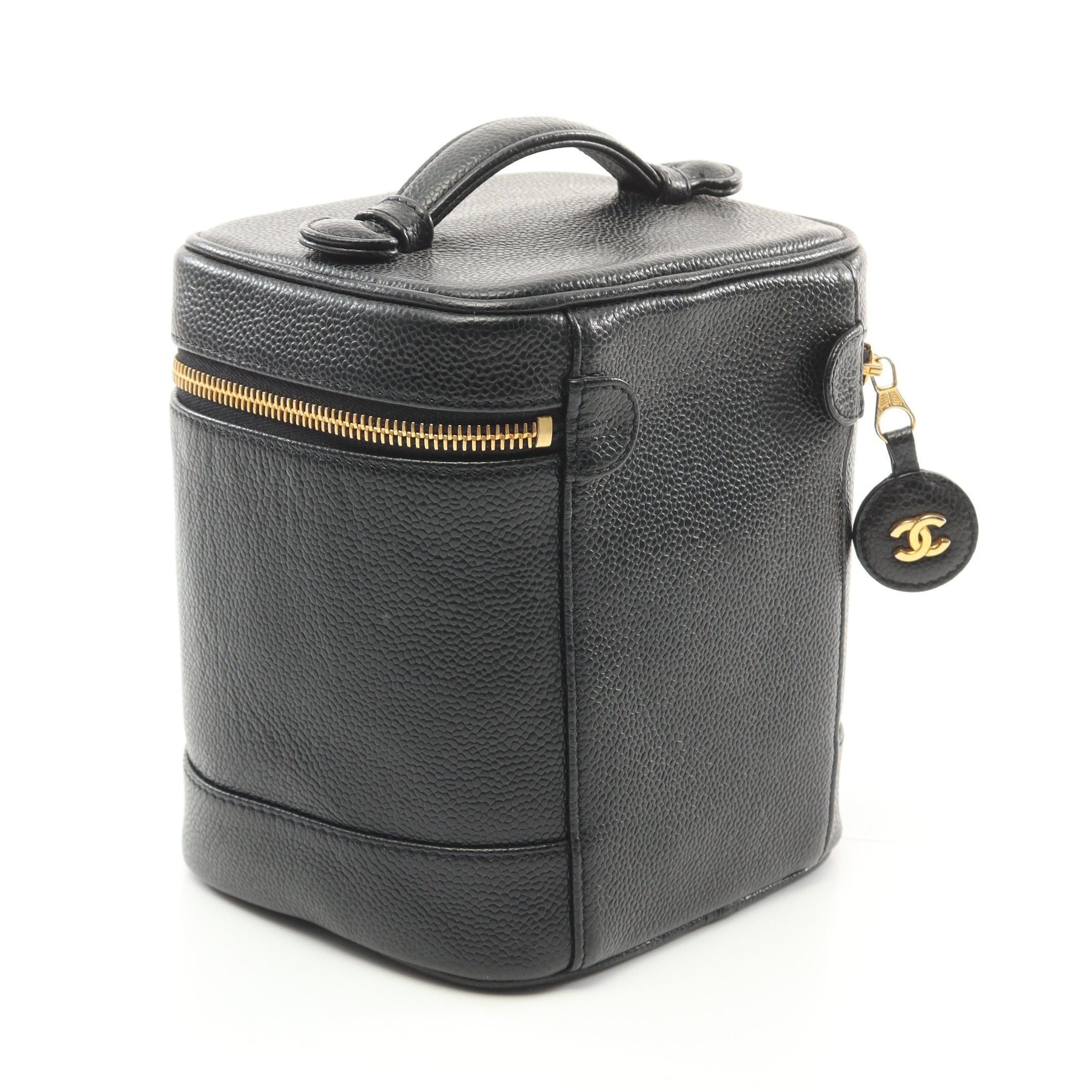 Chanel Chanel Coco Mark Handbag Vanity Bag Caviar Skin Black Gold Hardware Size ONE SIZE - 2 Thumbnail