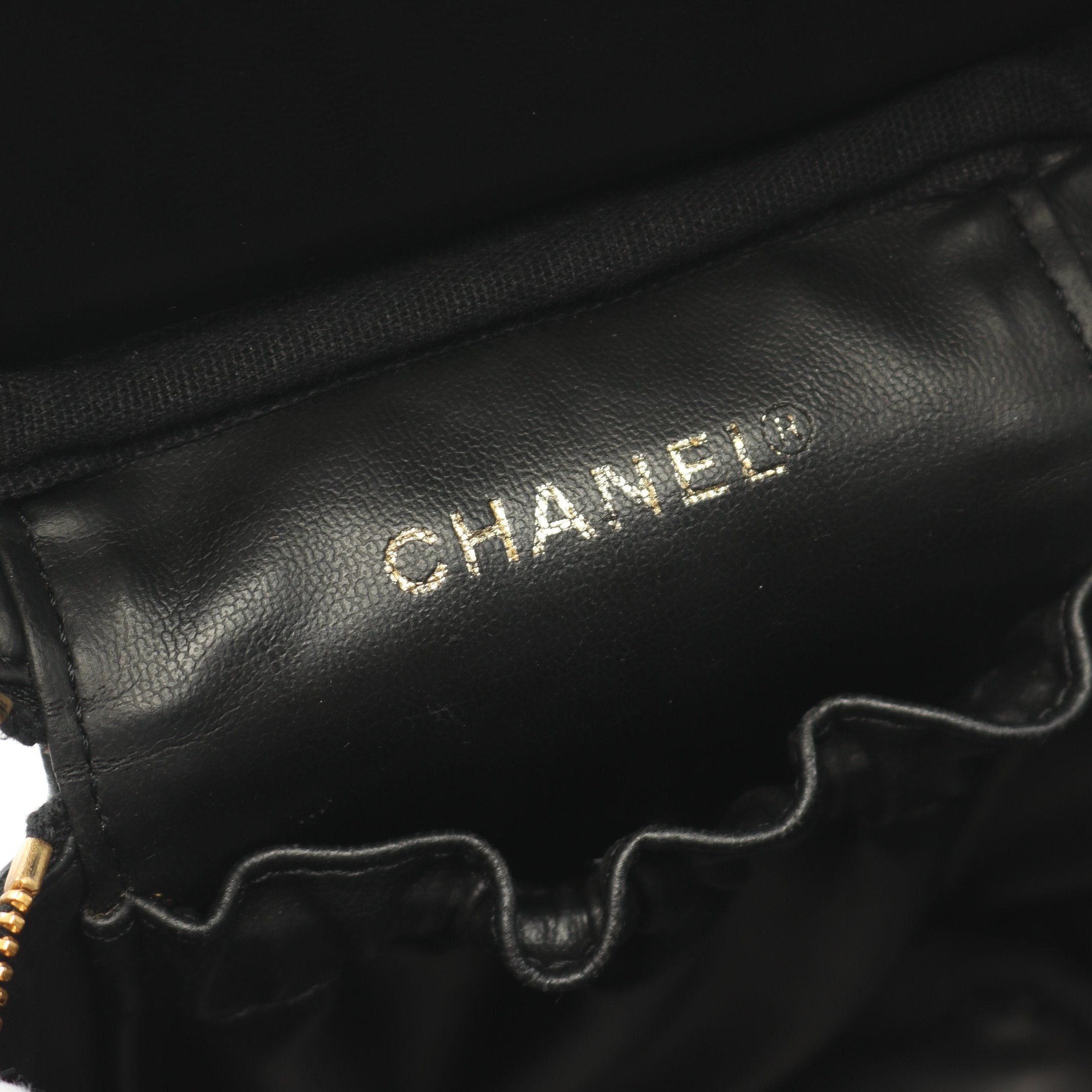 Chanel Chanel Coco Mark Handbag Vanity Bag Caviar Skin Black Gold Hardware Size ONE SIZE - 4 Thumbnail