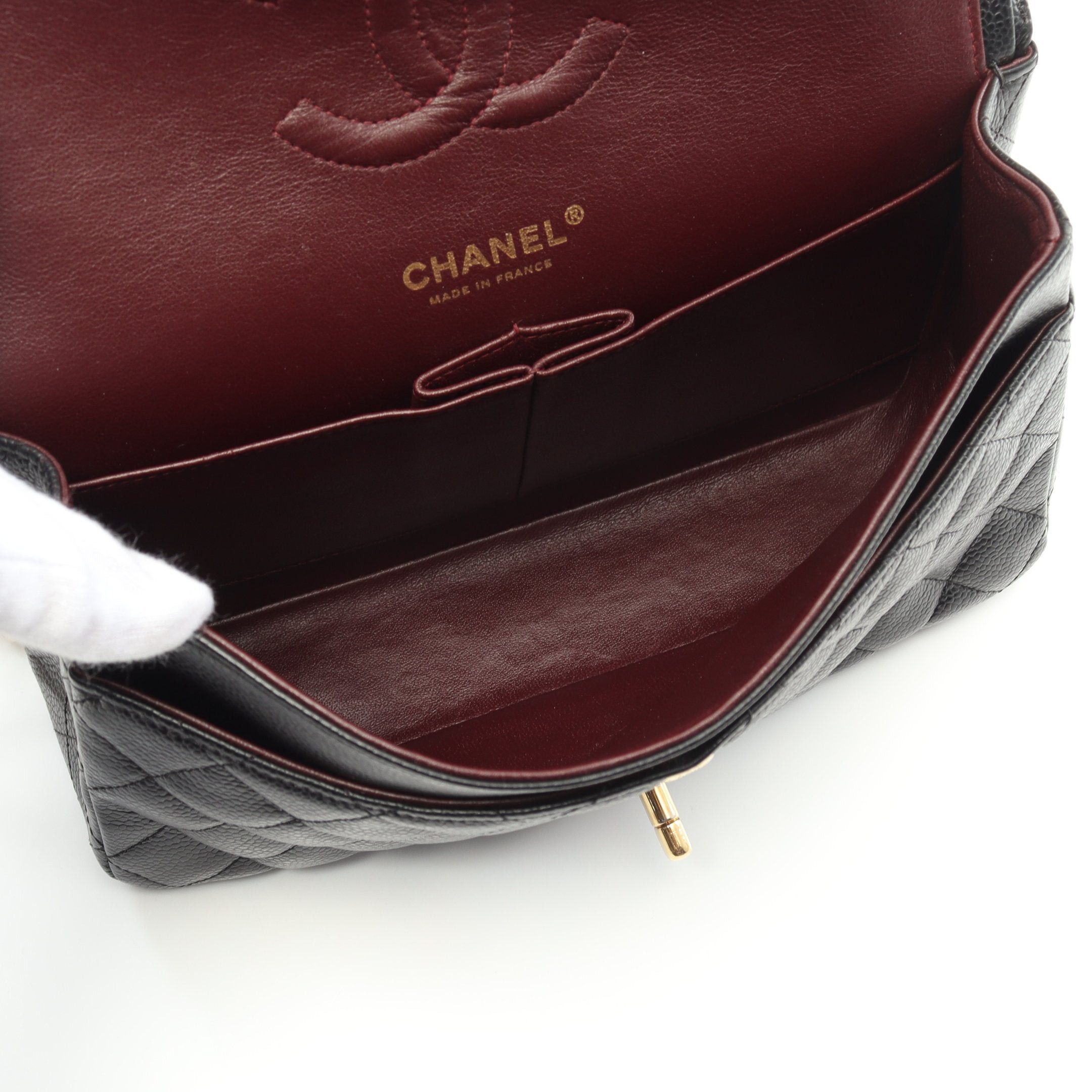 Chanel Chanel Matelasse Double Flap Chain Shoulder Bag Caviar Skin Black Gold Hardware Size ONE SIZE - 3 Thumbnail