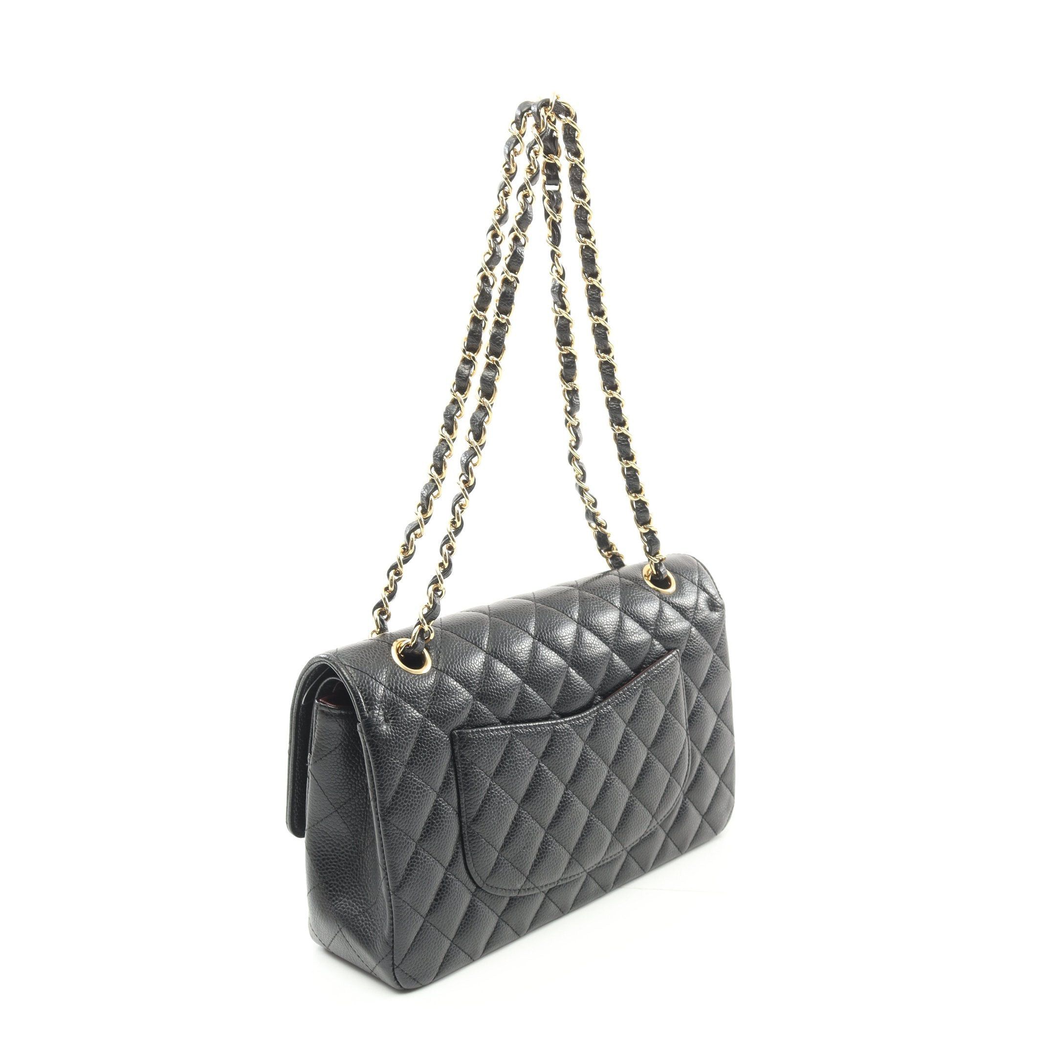 Chanel Chanel Matelasse Double Flap Chain Shoulder Bag Caviar Skin Black Gold Hardware Size ONE SIZE - 2 Thumbnail