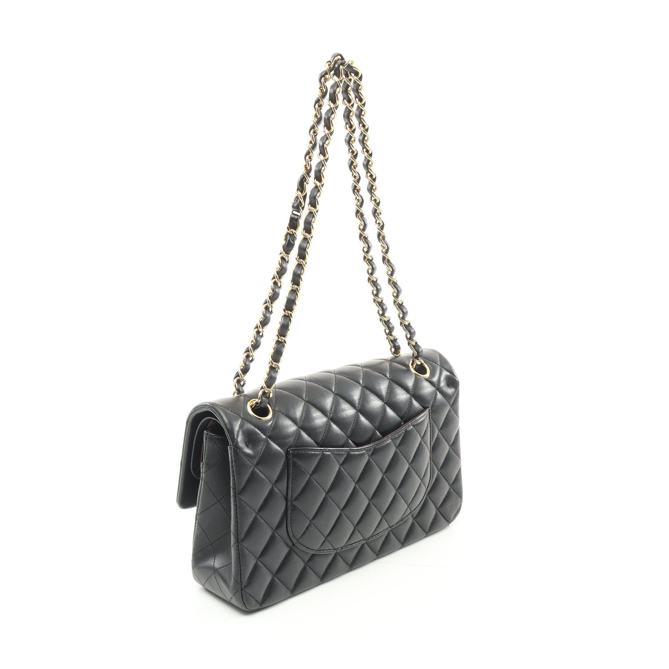 Chanel Chanel Matelasse Double Flap Chain Shoulder Bag Lambskin Black Gold Hardware Size ONE SIZE - 2 Thumbnail