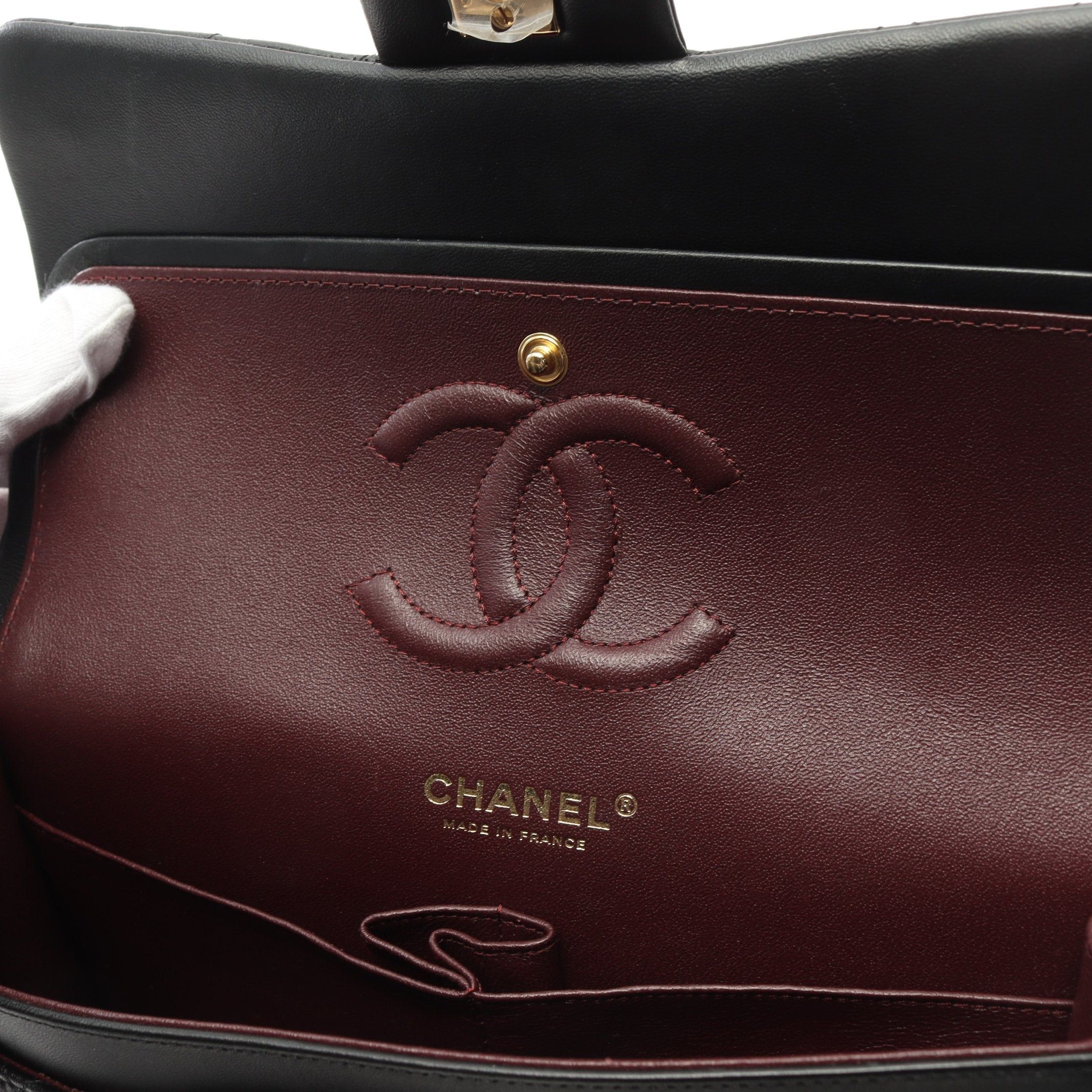 Chanel Chanel Matelasse Double Flap Chain Shoulder Bag Lambskin Black Gold Hardware Size ONE SIZE - 7 Thumbnail