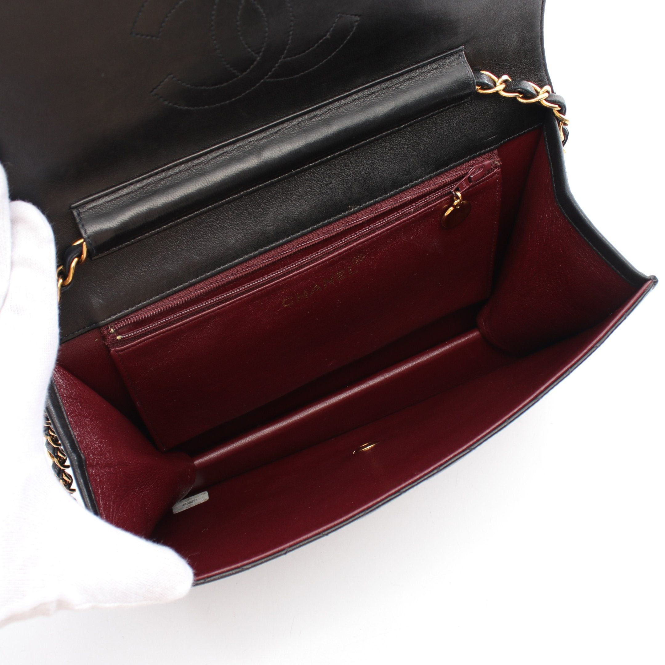 Chanel Chanel Matelasse Single Flap Chain Shoulder Bag Lambskin Black Gold Hardware Push Lock Size ONE SIZE - 3 Thumbnail