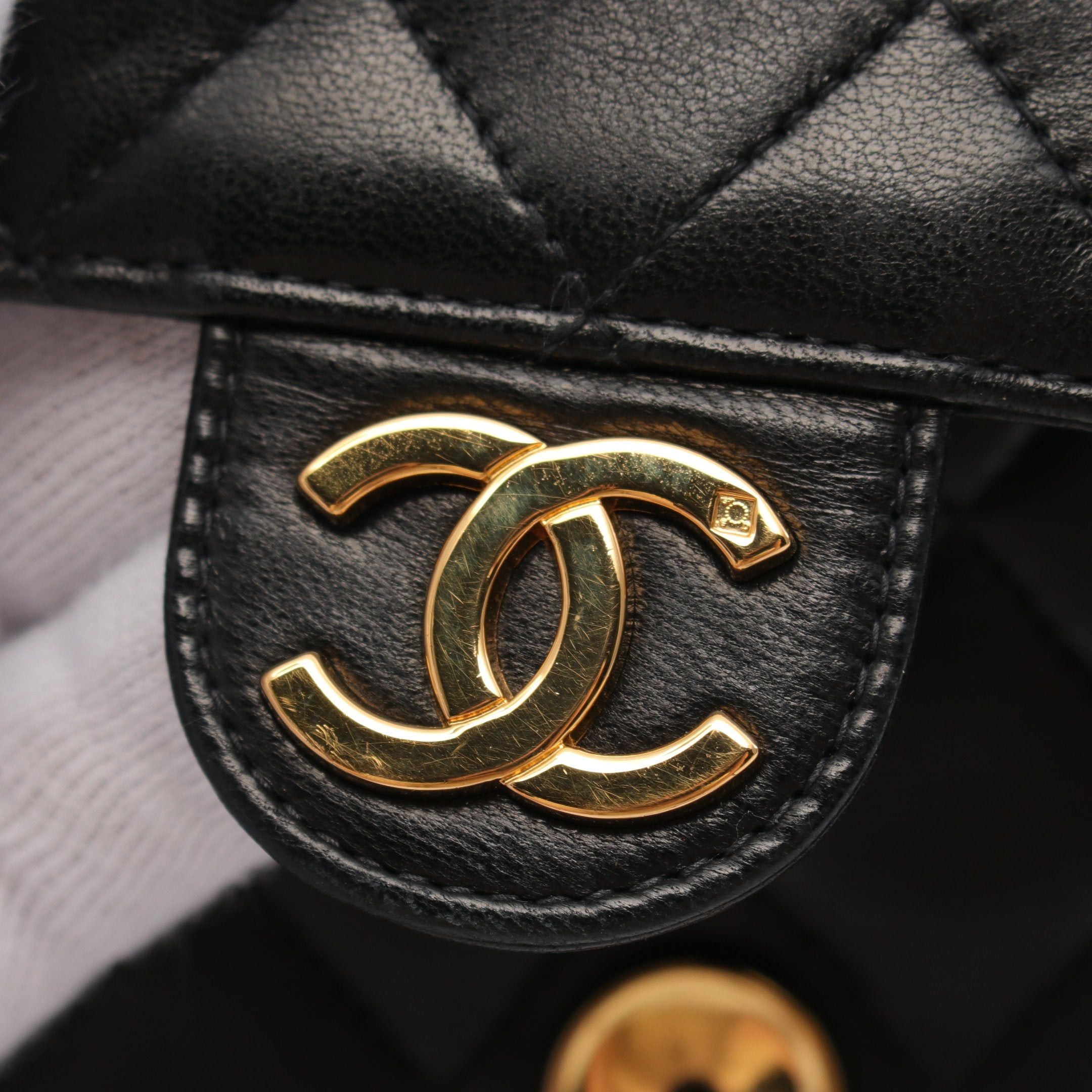 Chanel Chanel Matelasse Single Flap Chain Shoulder Bag Lambskin Black Gold Hardware Push Lock Size ONE SIZE - 6 Thumbnail