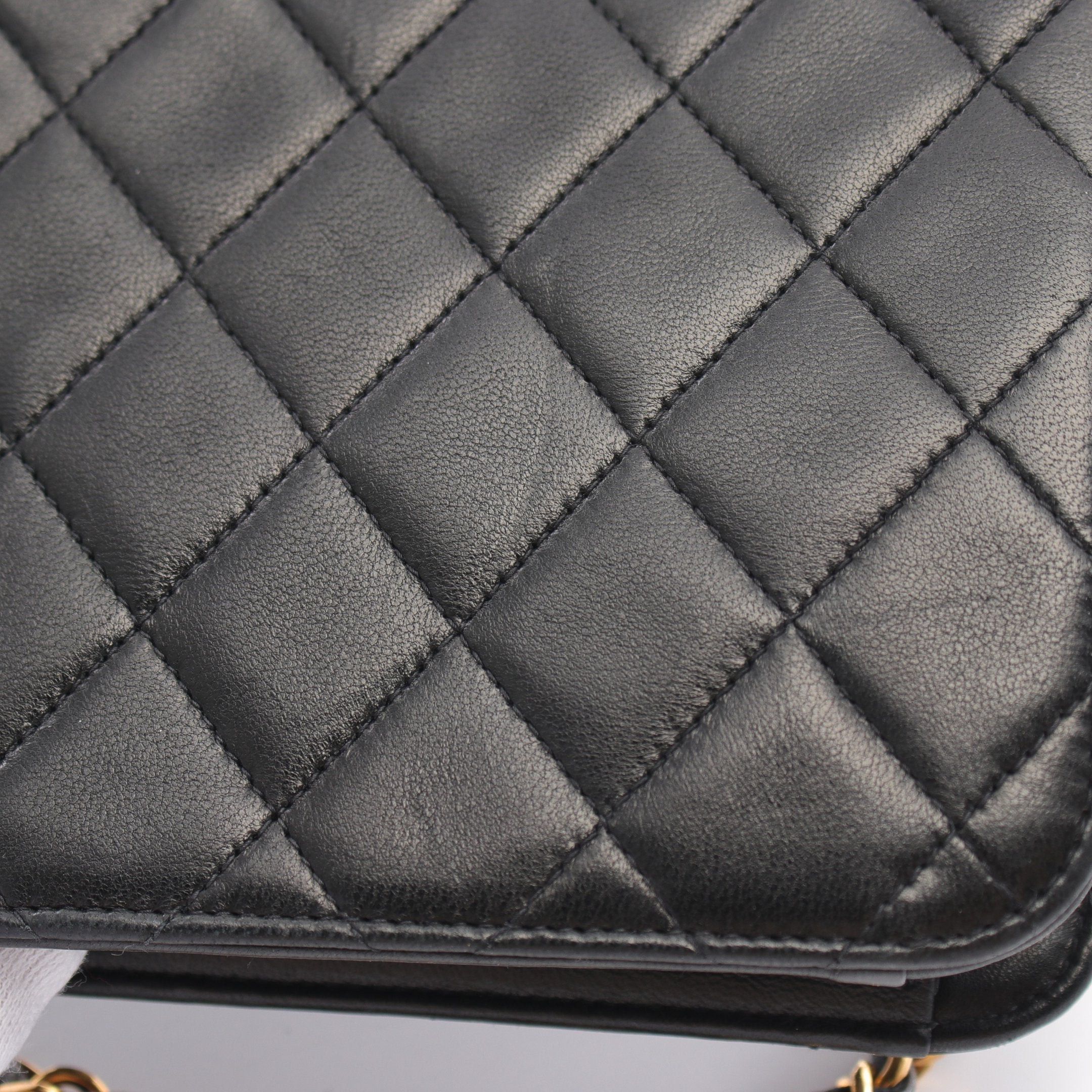 Chanel Chanel Matelasse Single Flap Chain Shoulder Bag Lambskin Black Gold Hardware Push Lock Size ONE SIZE - 8 Thumbnail