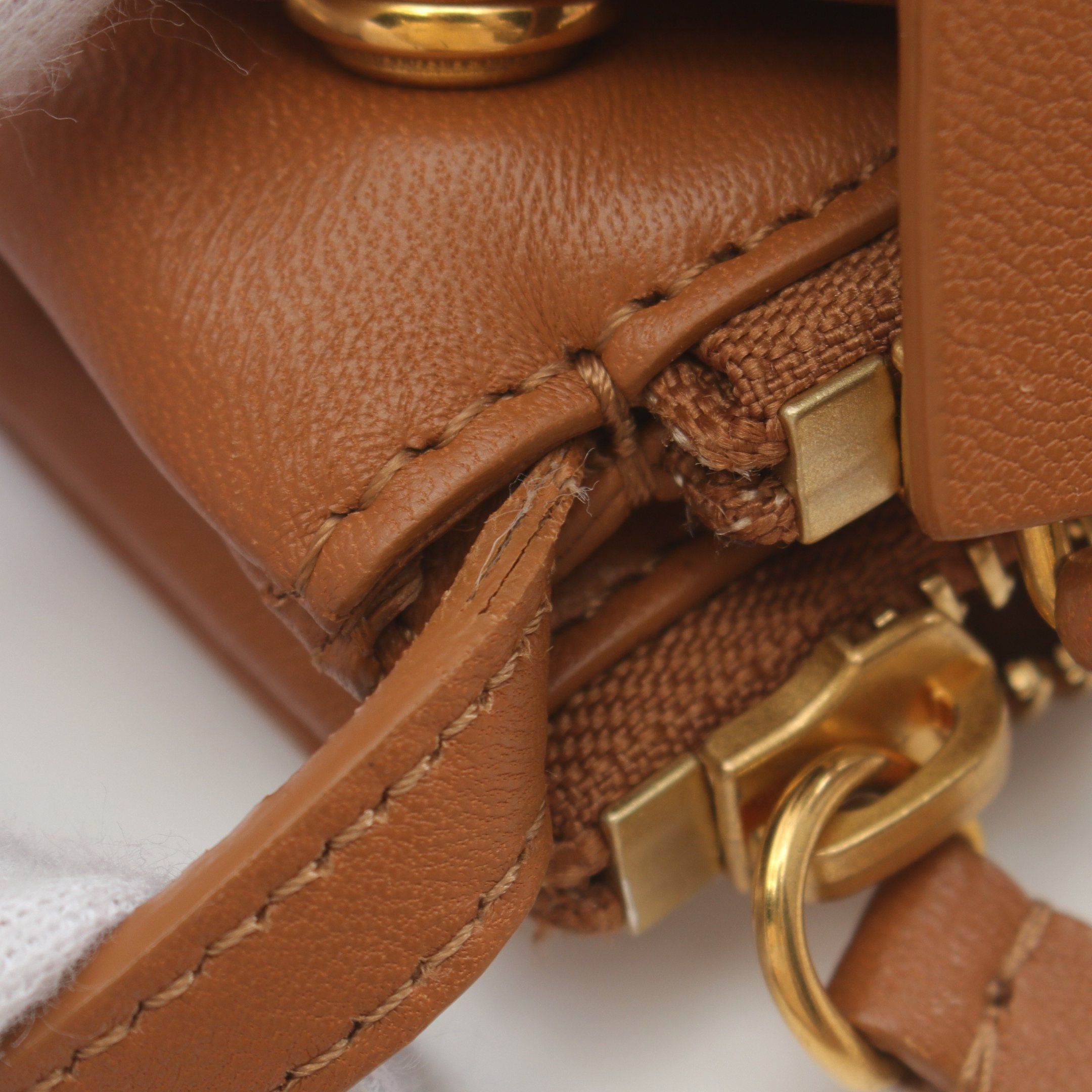 Celine Celine Trio Small Shoulder Bag Leather Light Brown Size ONE SIZE - 8 Thumbnail