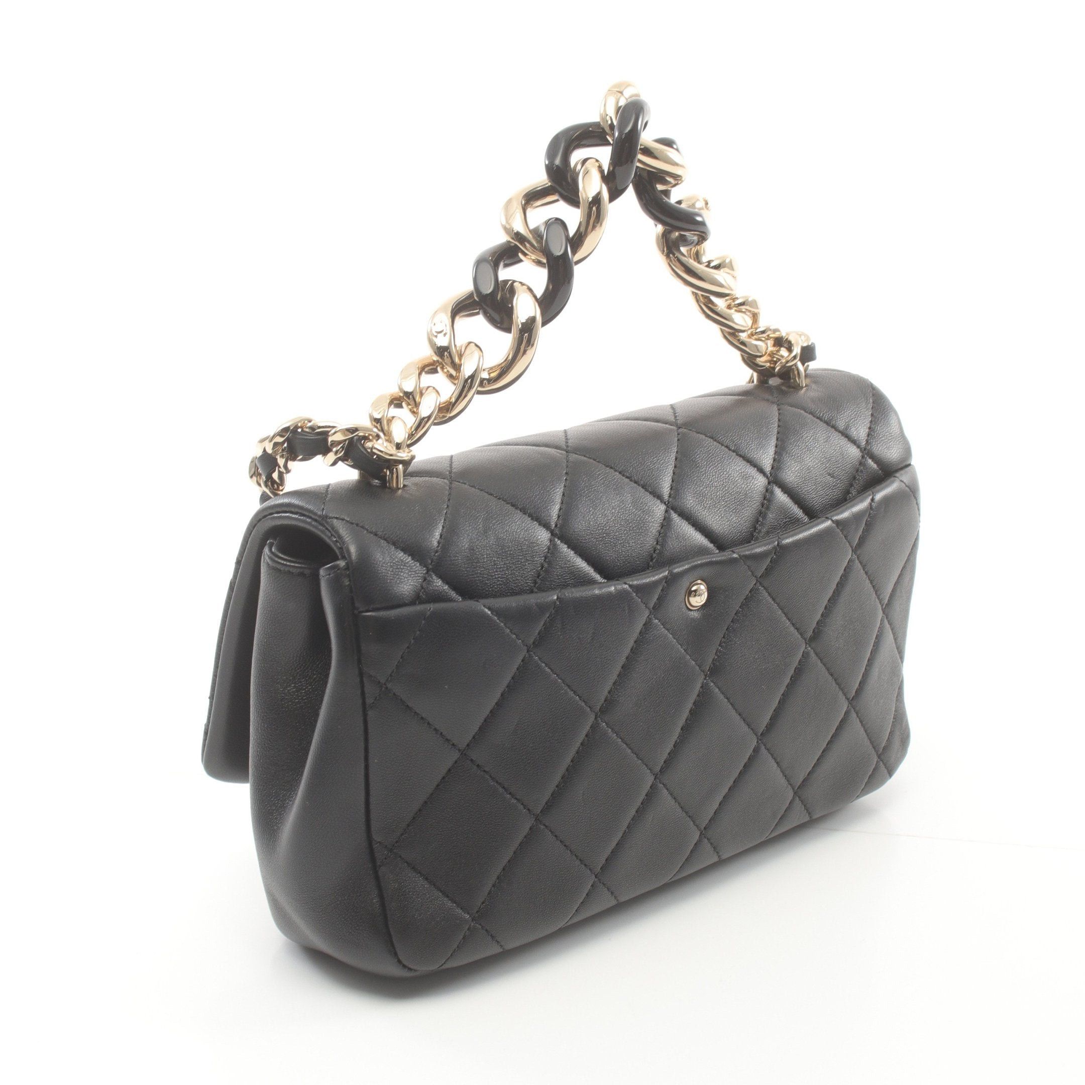 Chanel Chanel Matelasse Chain Shoulder Bag Lambskin Black Gold Hardware Size ONE SIZE - 2 Thumbnail