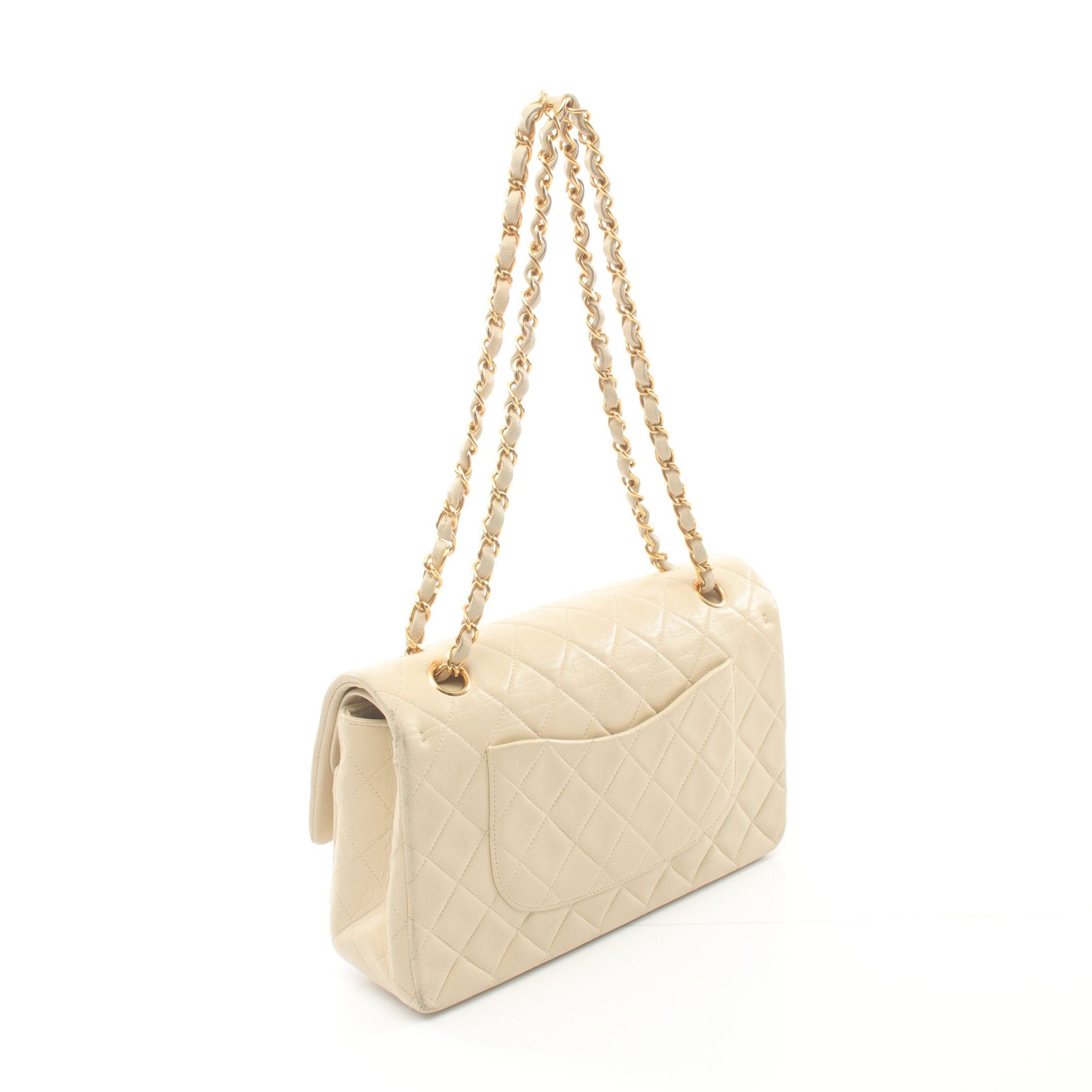 Chanel Chanel Matelasse Double Flap Chain Shoulder Bag Lambskin Beige Gold Hardware Size ONE SIZE - 2 Thumbnail