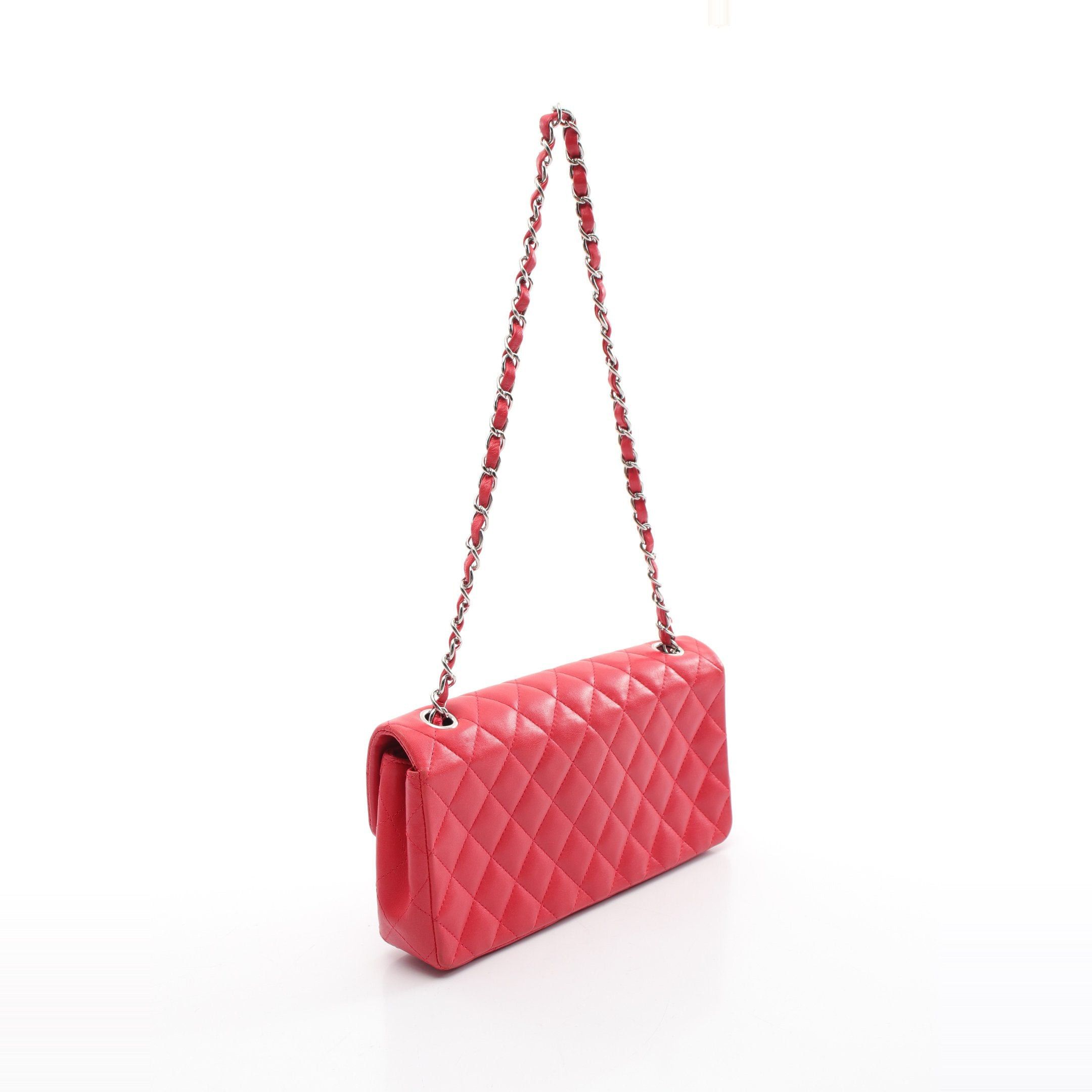Chanel Chanel Matelasse Single Flap Chain Shoulder Bag Lambskin Red Silver Hardware Size ONE SIZE - 2 Thumbnail
