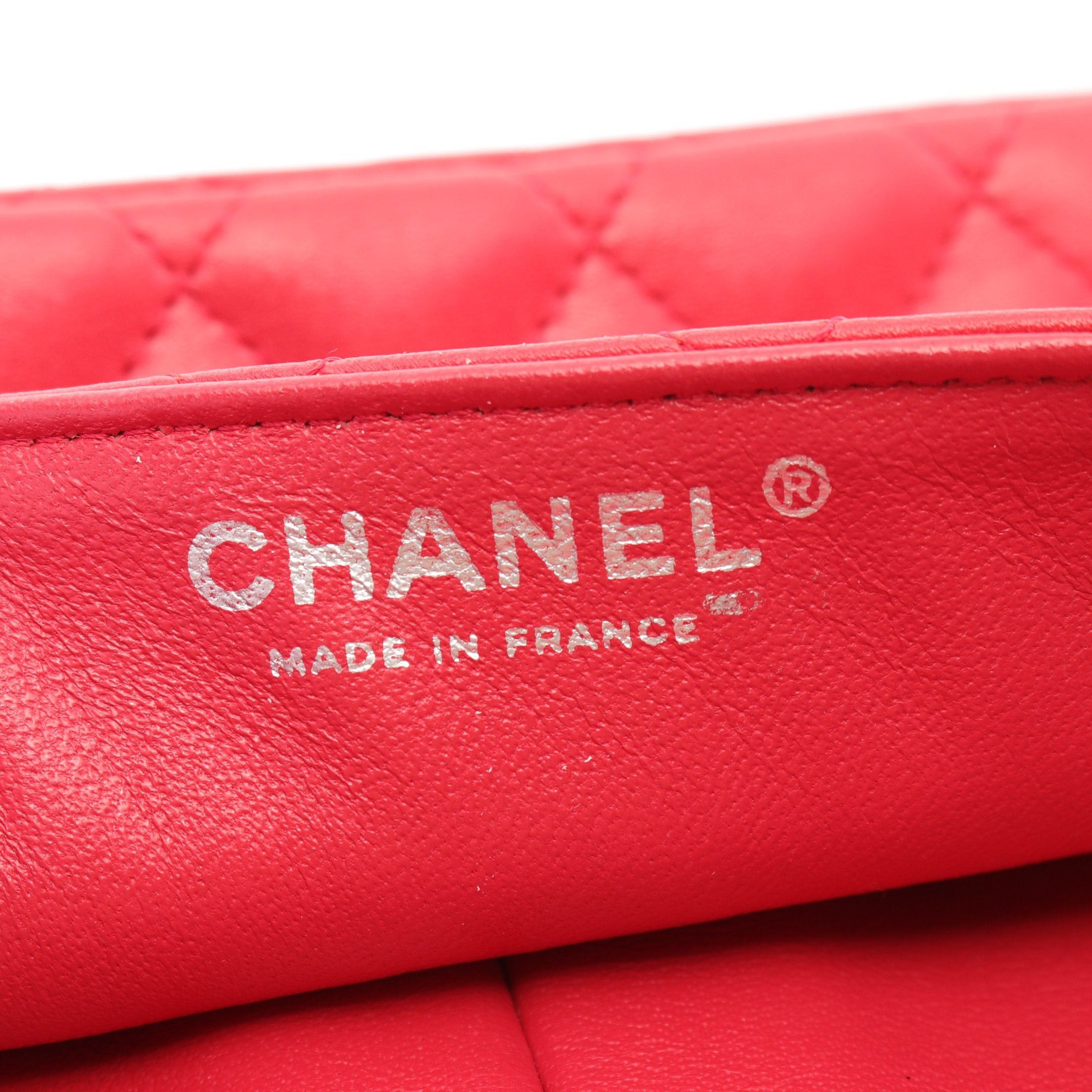 Chanel Chanel Matelasse Single Flap Chain Shoulder Bag Lambskin Red Silver Hardware Size ONE SIZE - 4 Thumbnail