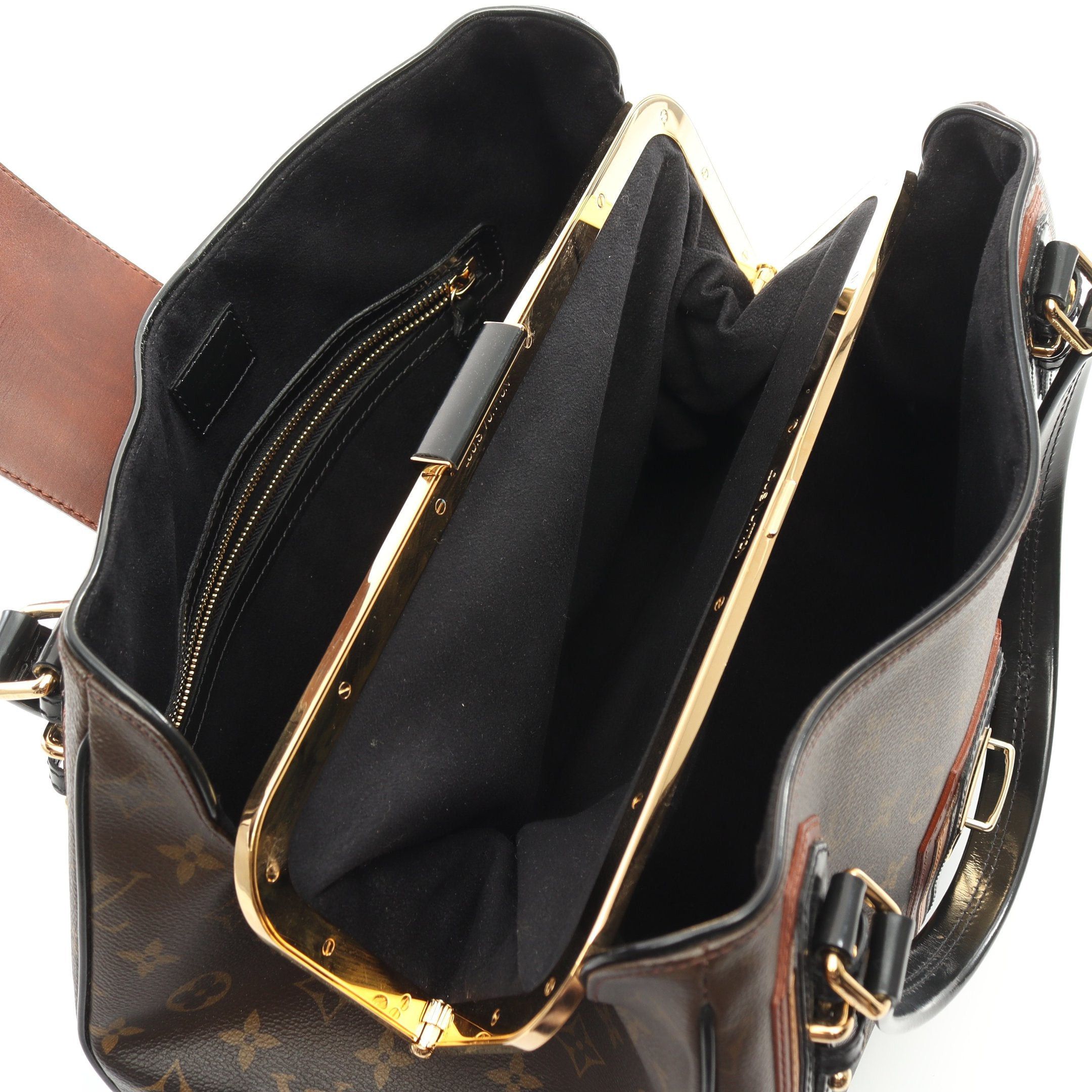 Louis Vuitton Louis Vuitton Greet Monogram Mirage Handbag Leather Brown Black Size ONE SIZE - 3 Thumbnail