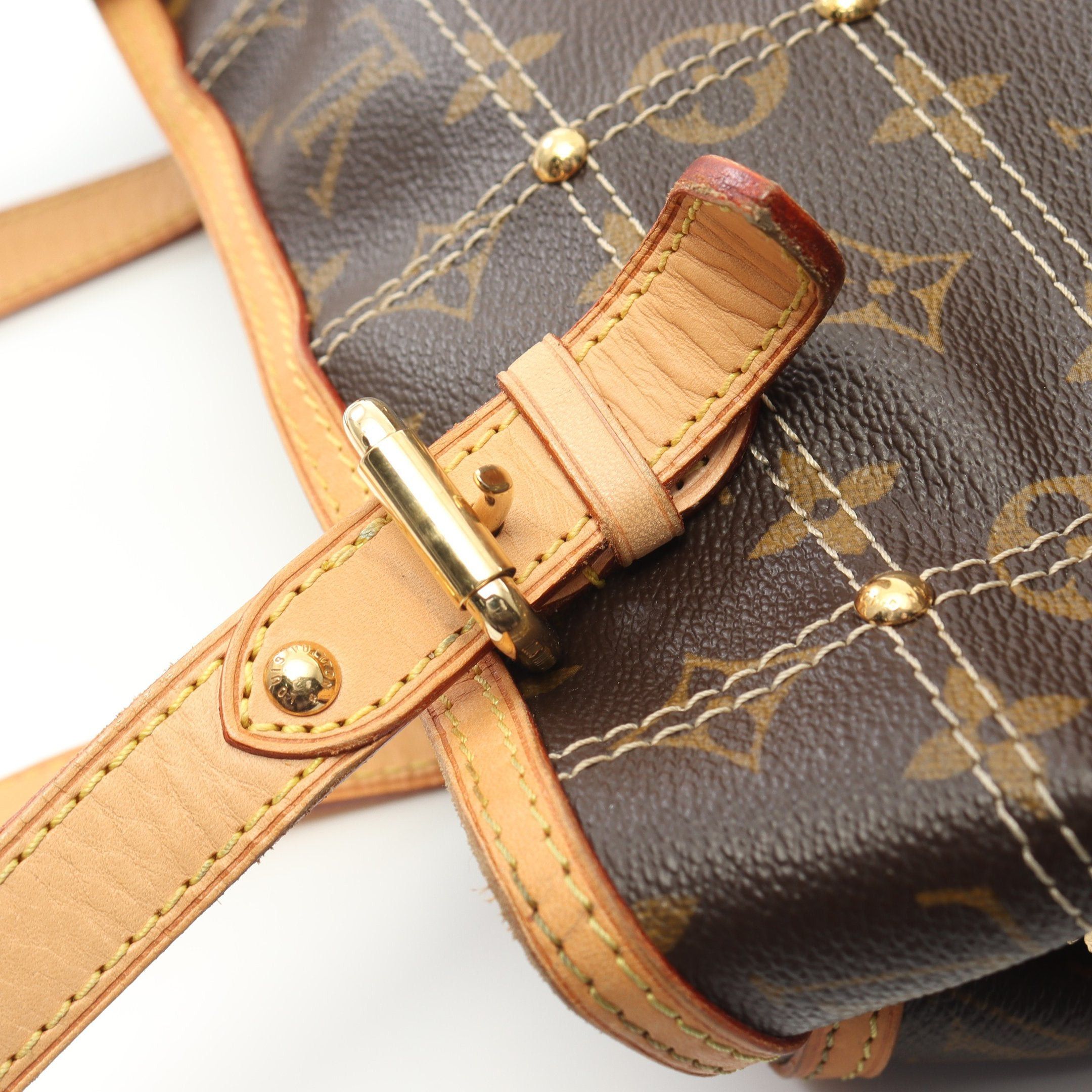 Louis Vuitton Louis Vuitton Rivet Monogram Handbag Leather Brown Size ONE SIZE - 9 Thumbnail